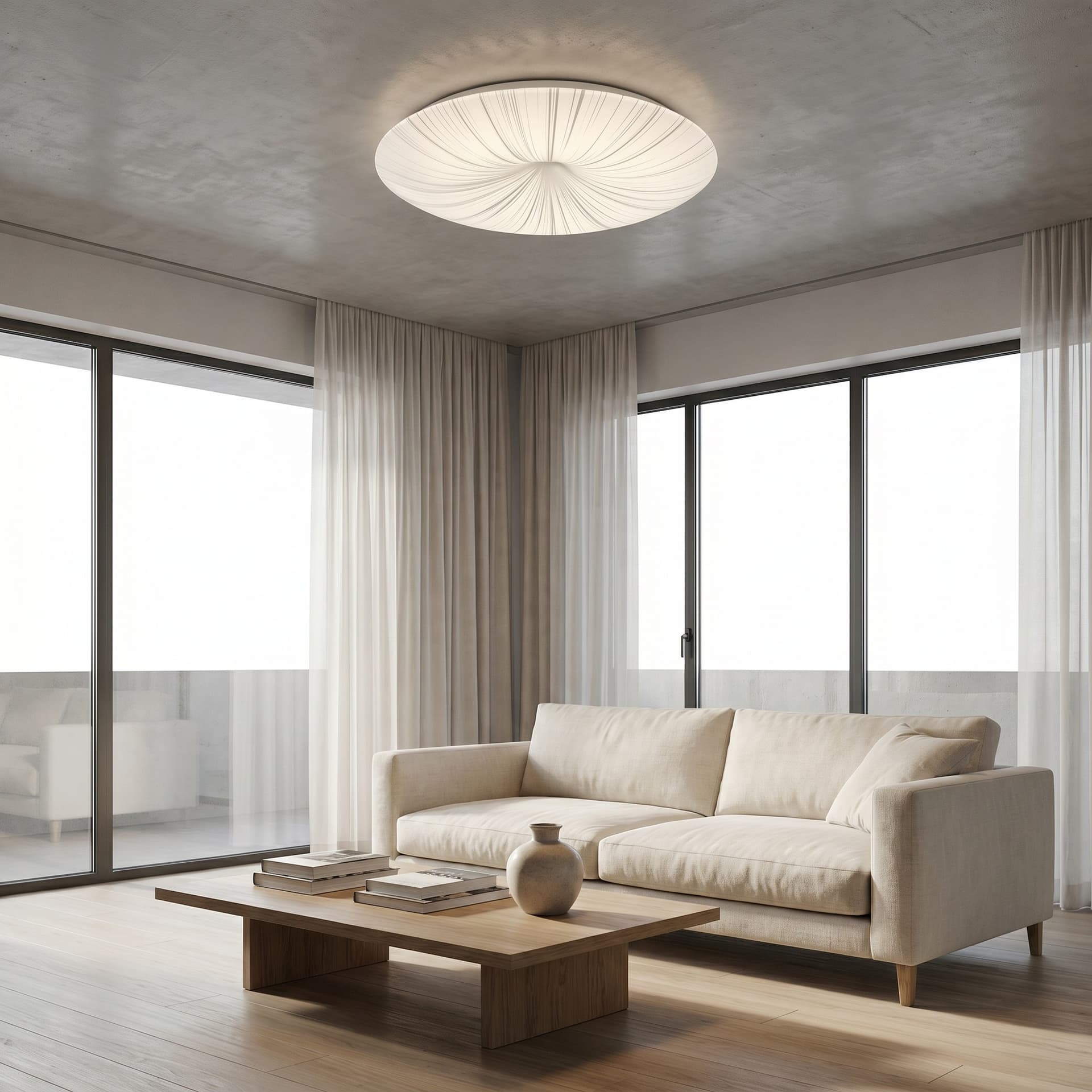 Plafoniera LED da soffitto in acrilico Bianca e Argento 24W - 12