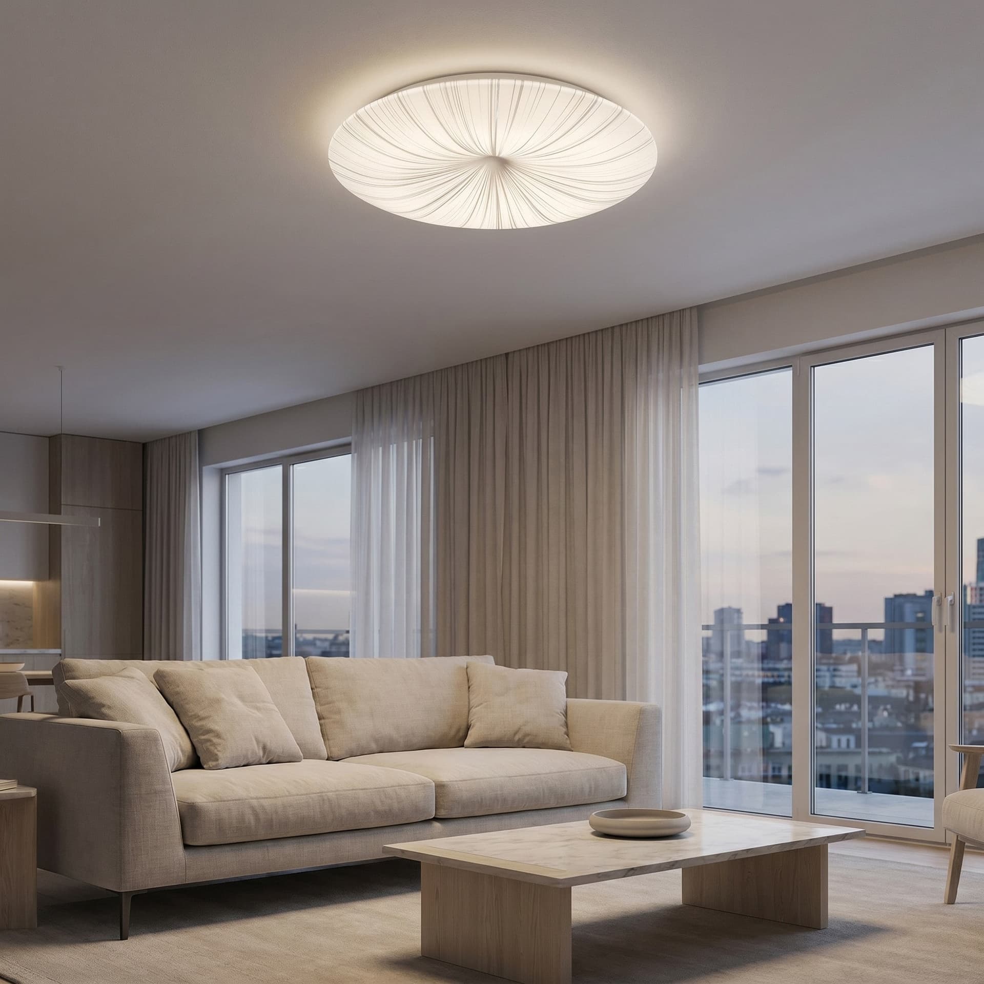 Plafoniera LED da soffitto in acrilico Bianca e Argento 24W - 2
