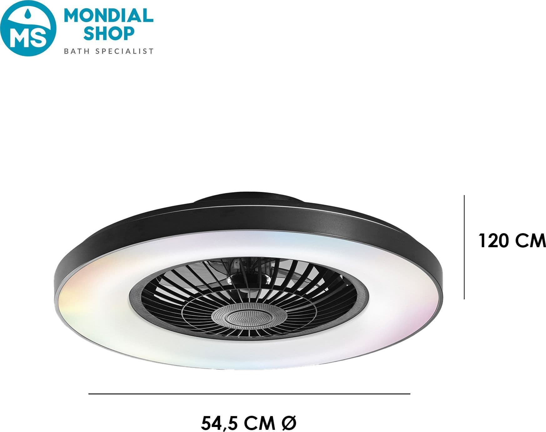 Plafoniera LED con Ventilatore e Bluetooth Telecomando incluso - 4