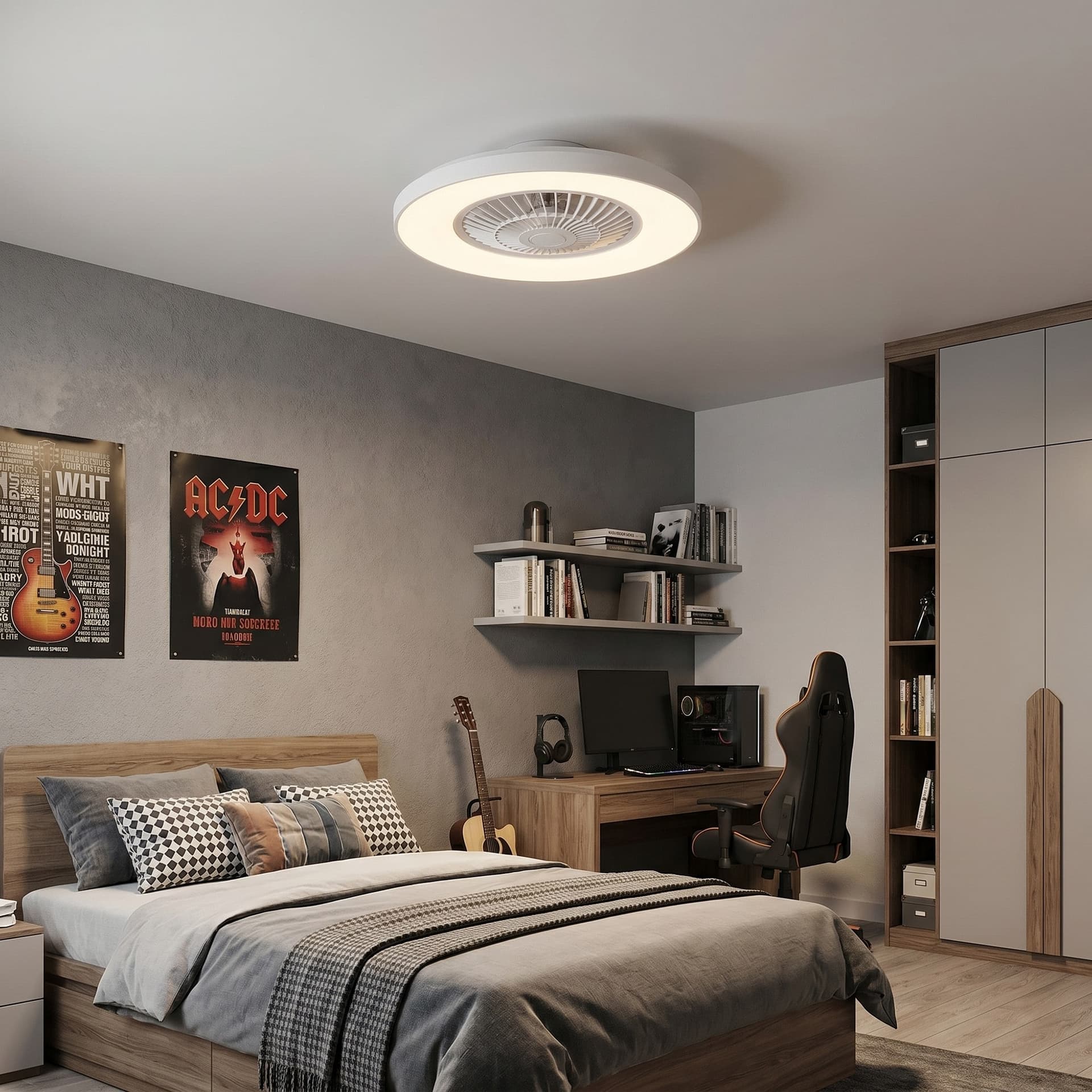 Plafoniera LED con Ventilatore e Bluetooth Telecomando incluso - 7
