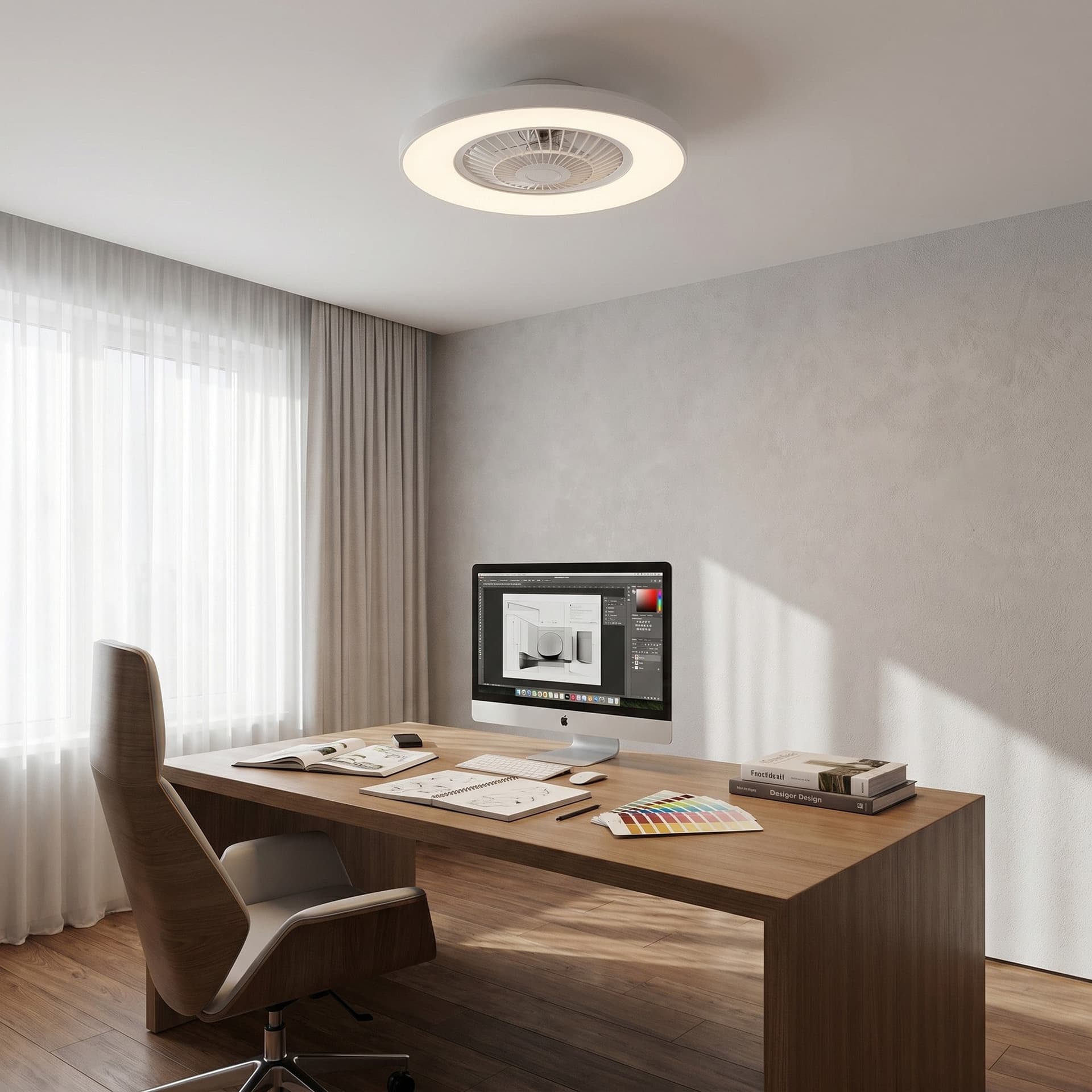 Plafoniera LED con Ventilatore e Bluetooth Telecomando incluso - 9