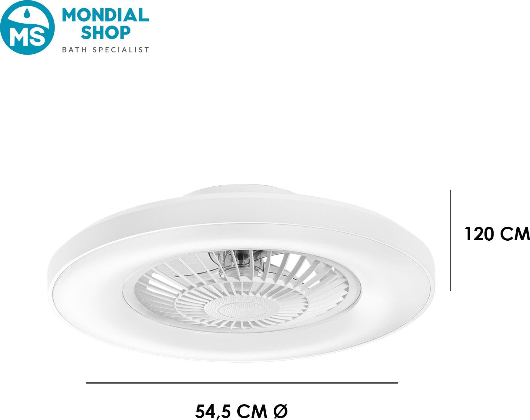 Plafoniera LED con Ventilatore e Bluetooth Telecomando incluso - 10