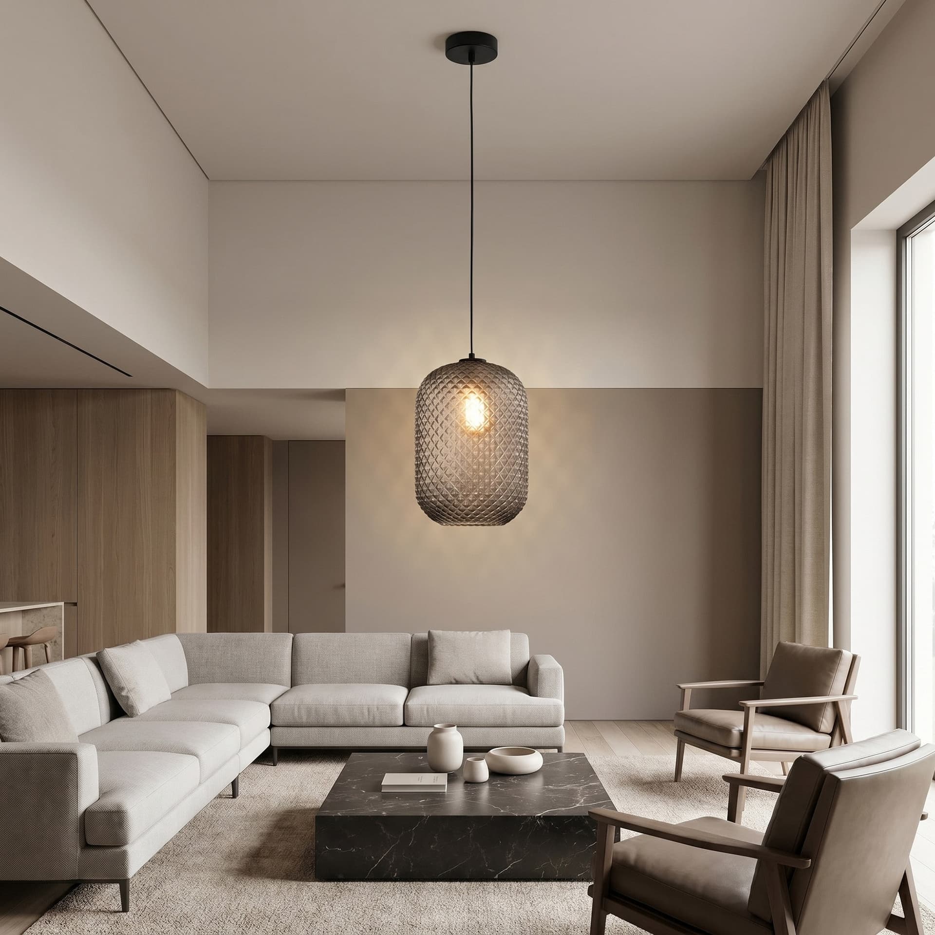 Sospensione Lampadario ovale design moderno in vari colori 1XE27