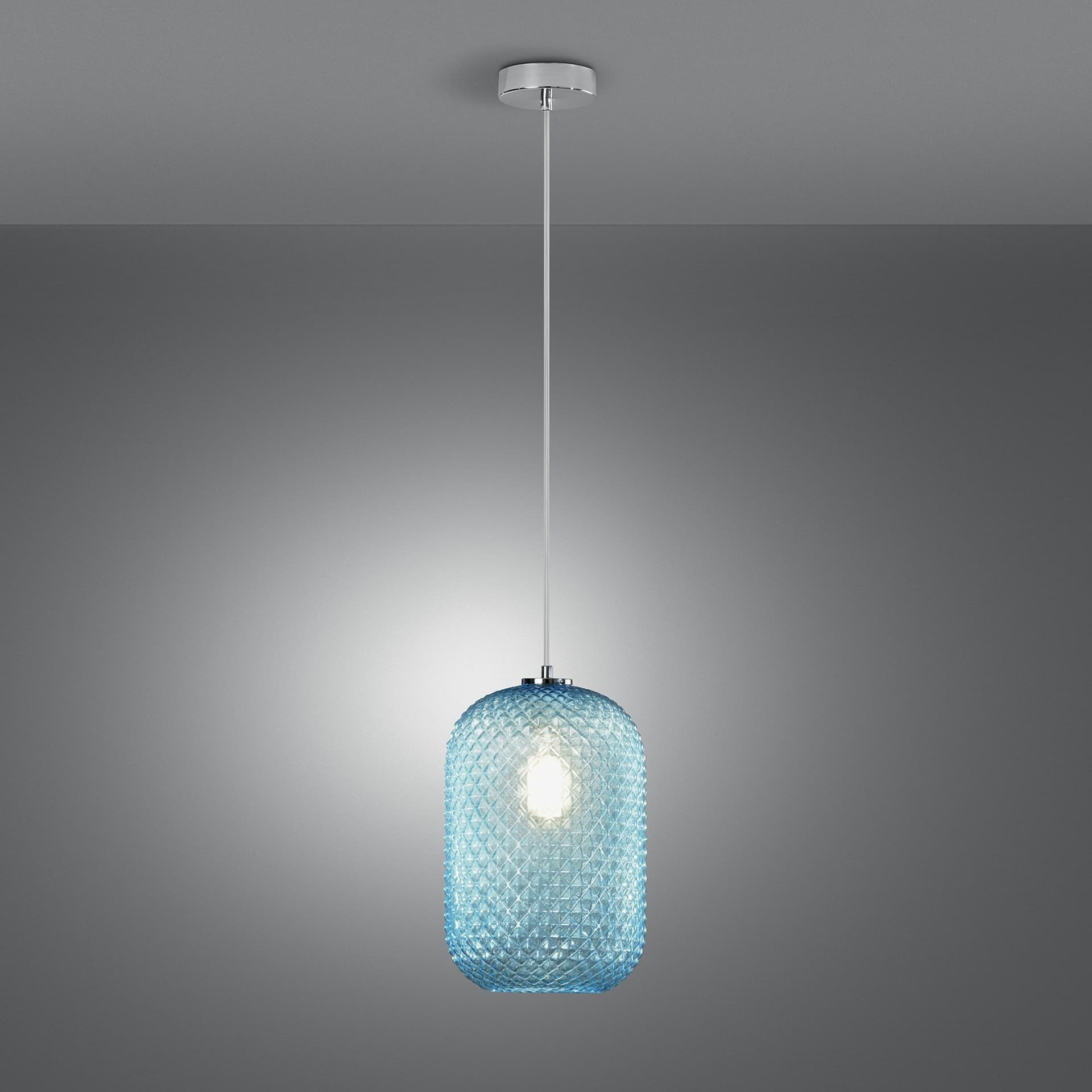 Sospensione Lampadario ovale design moderno in vari colori 1XE27 - 17