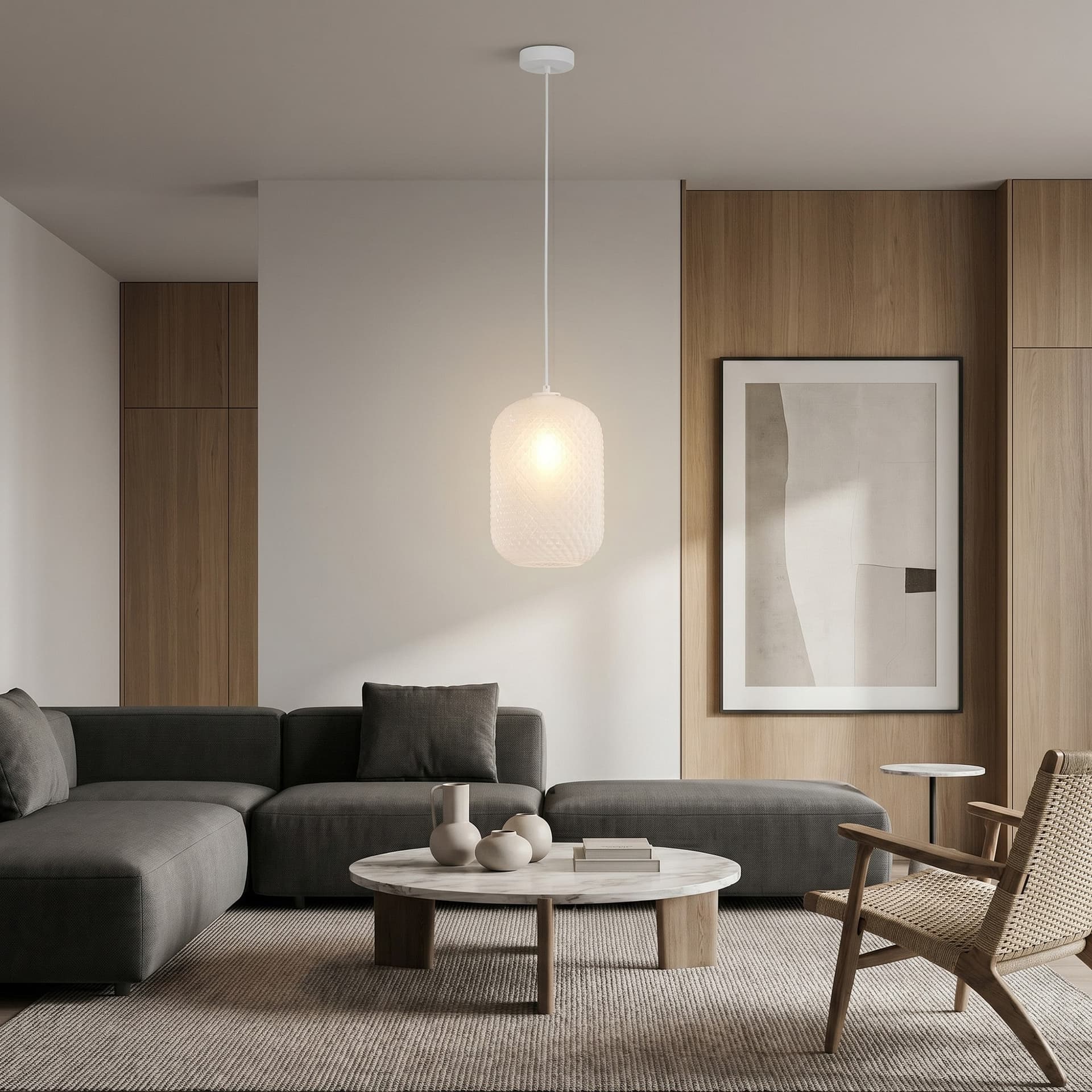 Sospensione Lampadario ovale design moderno in vari colori 1XE27 - 4