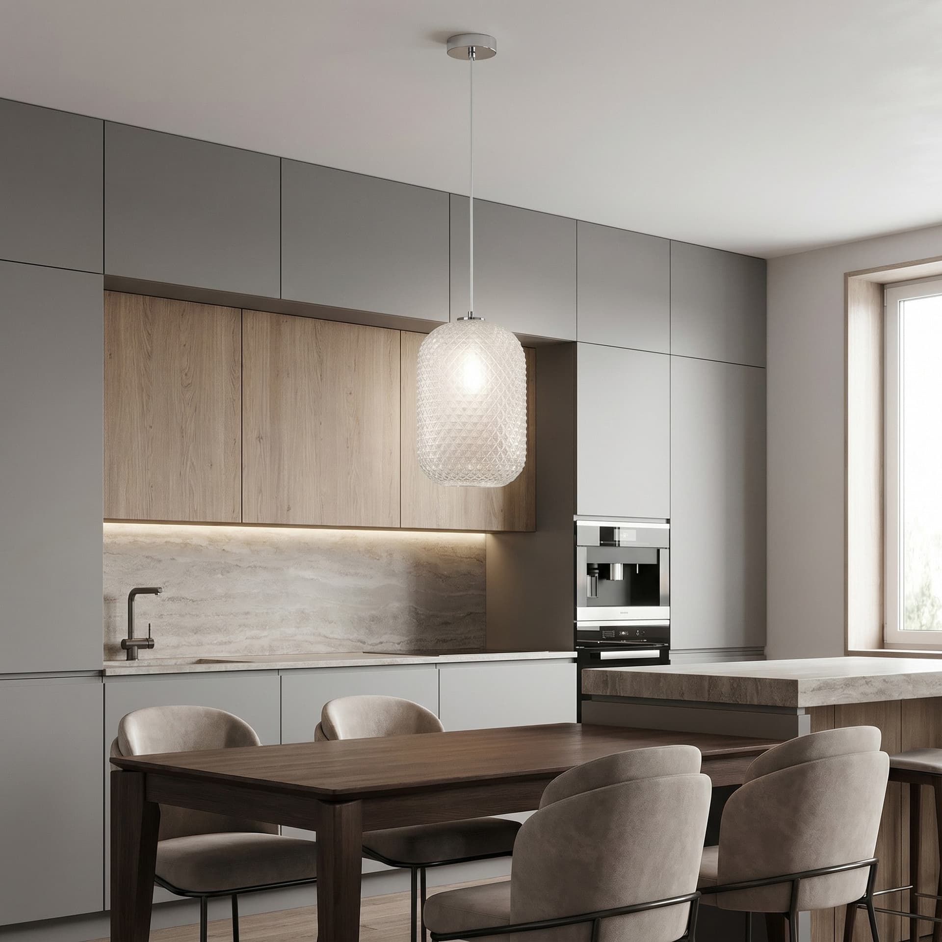 Sospensione Lampadario ovale design moderno in vari colori 1XE27 - 7