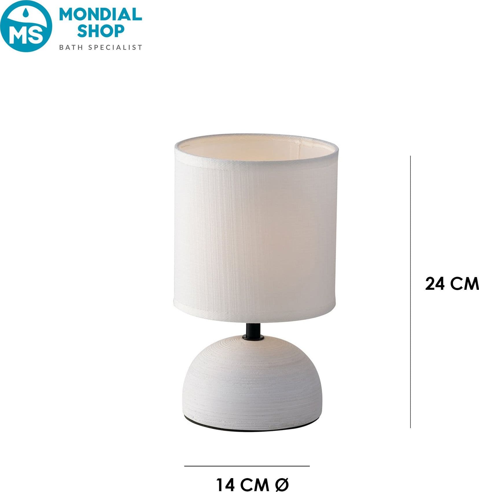 Lume da comodino moderno in ceramica e tela in 5 varianti 1XE14 - 1