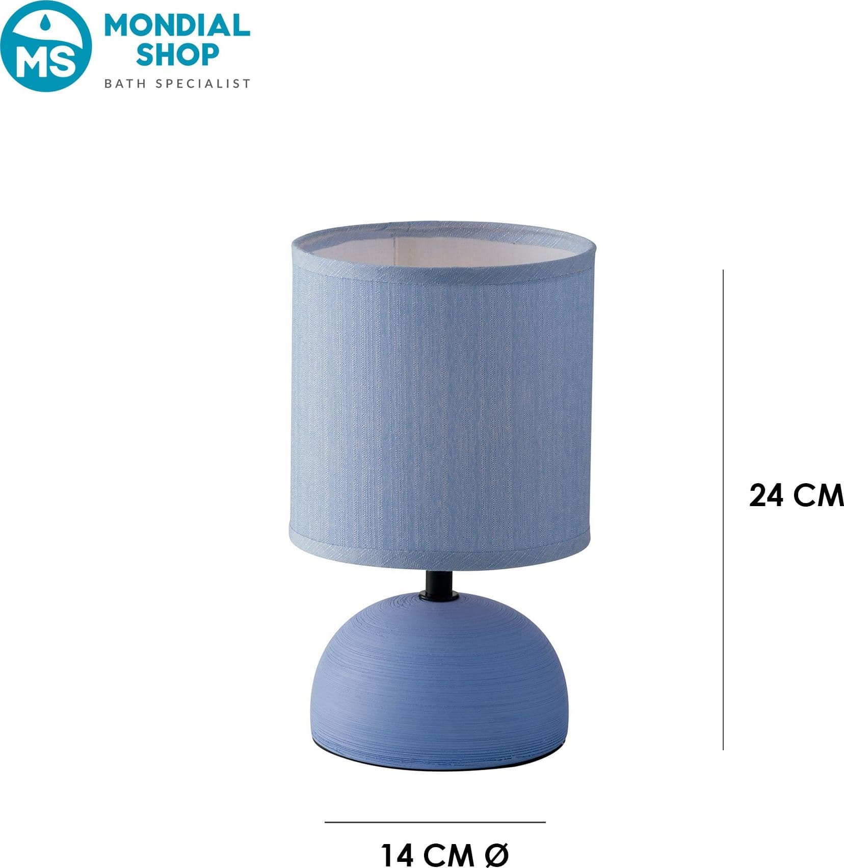 Lume da comodino moderno in ceramica e tela in 5 varianti 1XE14 - 2