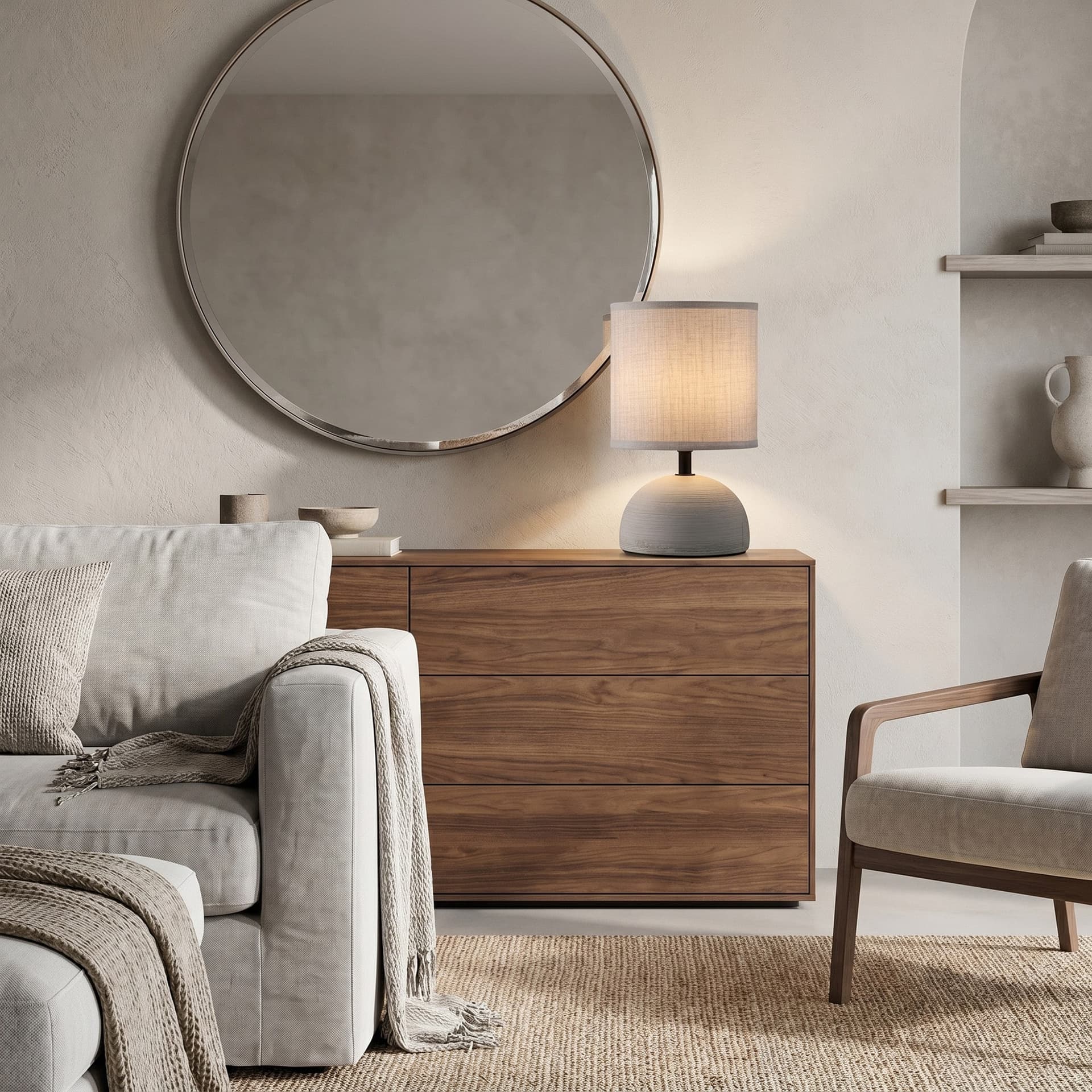 Lume da comodino moderno in ceramica e tela in 5 varianti 1XE14 - 11