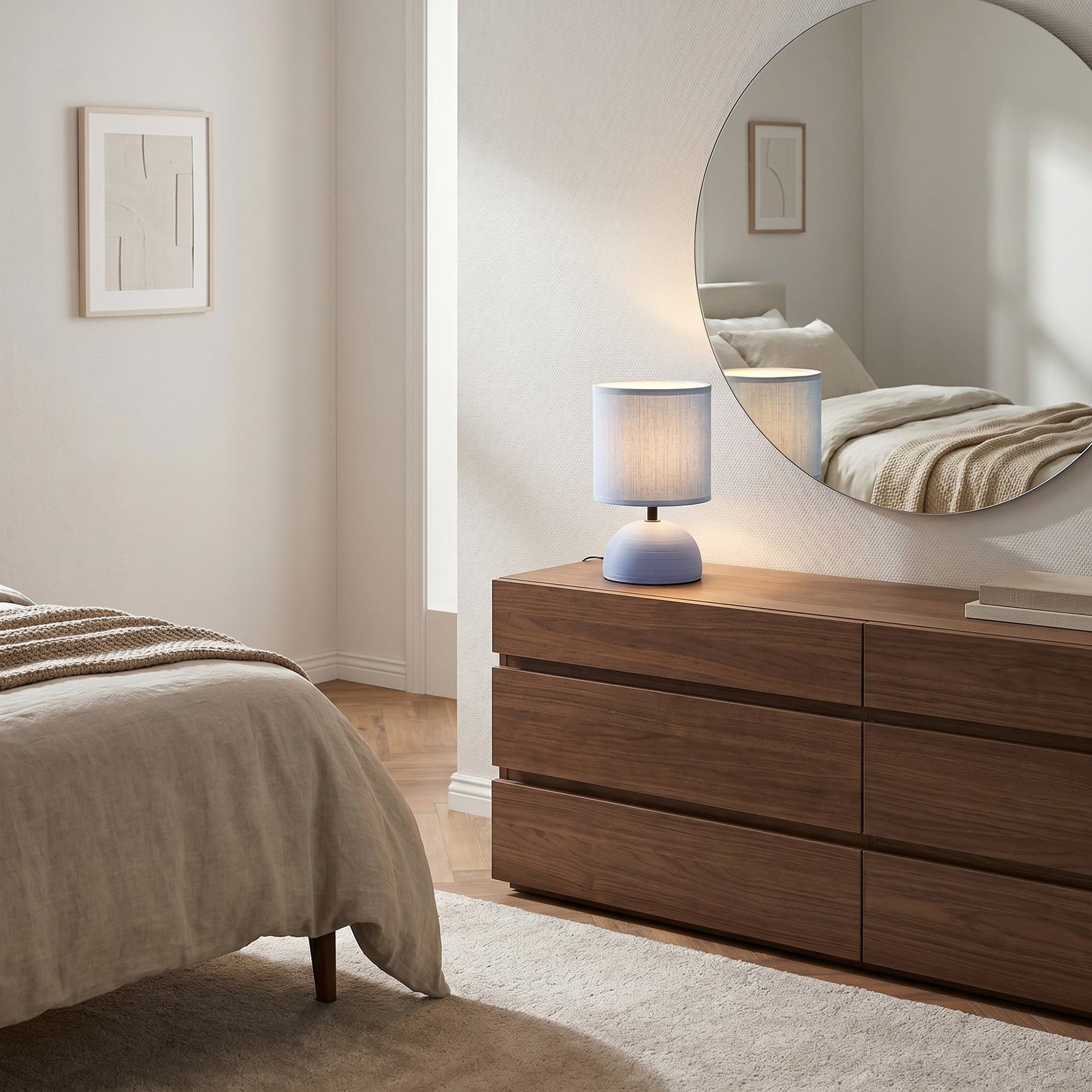 Lume da comodino moderno in ceramica e tela in 5 varianti 1XE14 - 12
