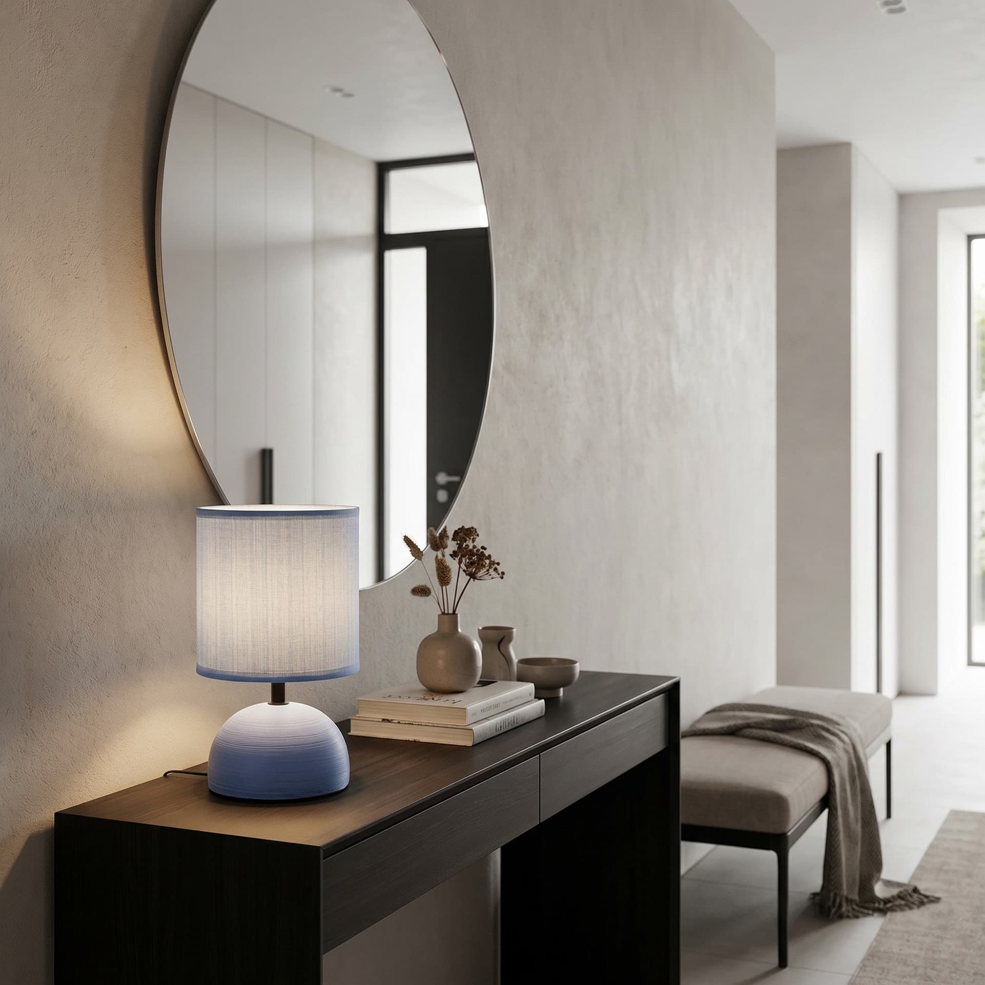 Lume da comodino moderno in ceramica e tela in 5 varianti 1XE14 - 13