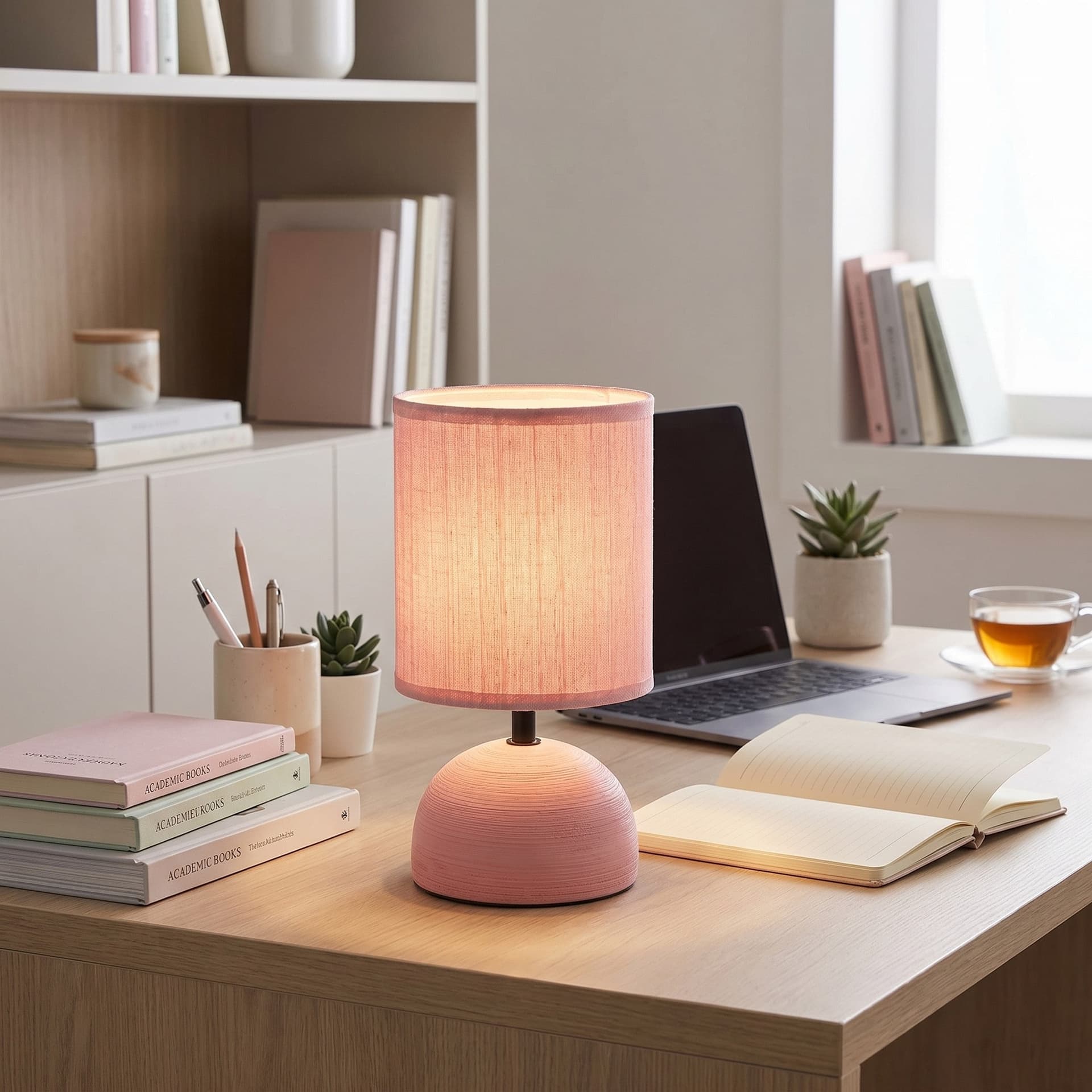 Lume da comodino moderno in ceramica e tela in 5 varianti 1XE14 - 14