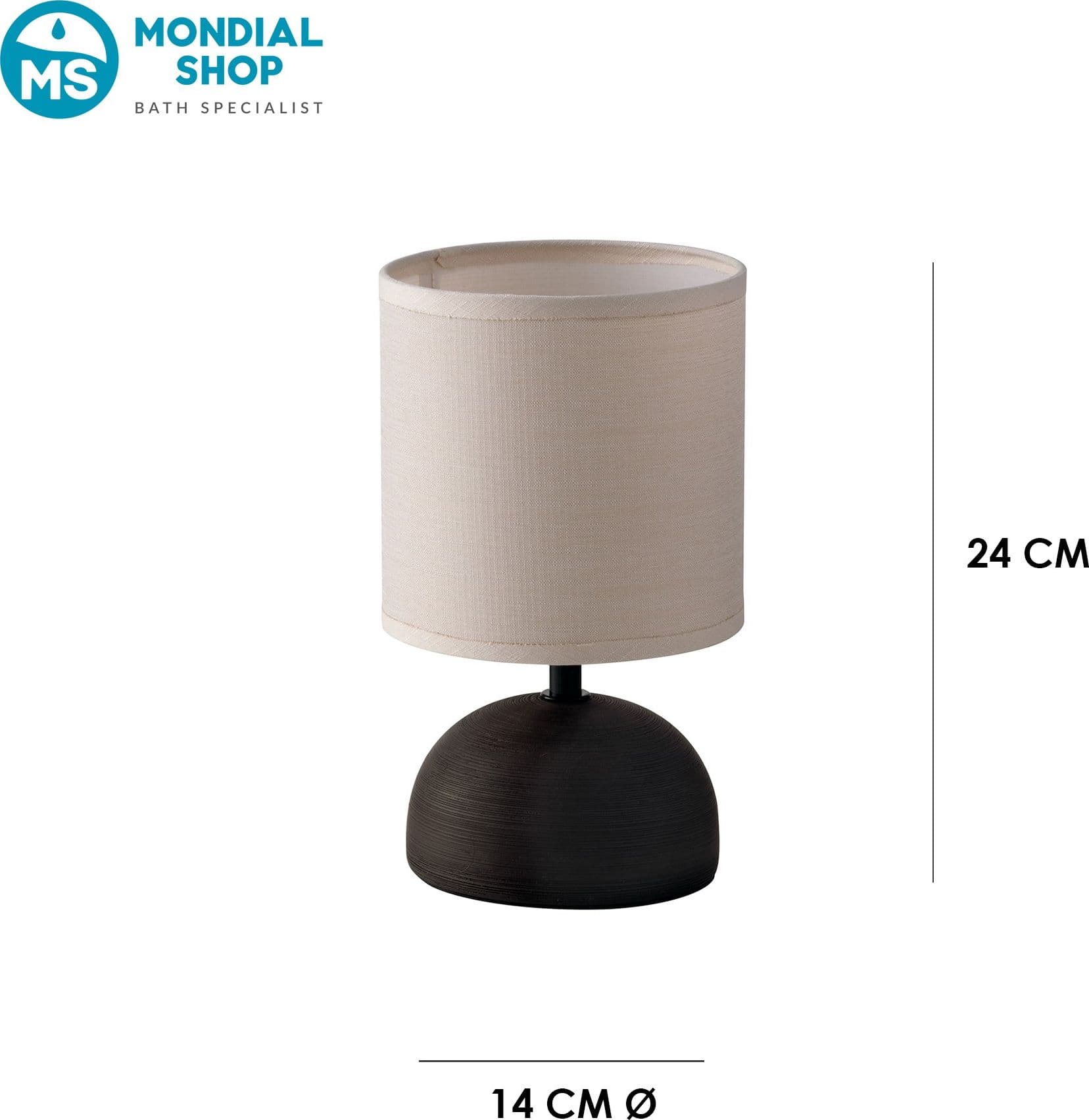 Lume da comodino moderno in ceramica e tela in 5 varianti 1XE14 - 4