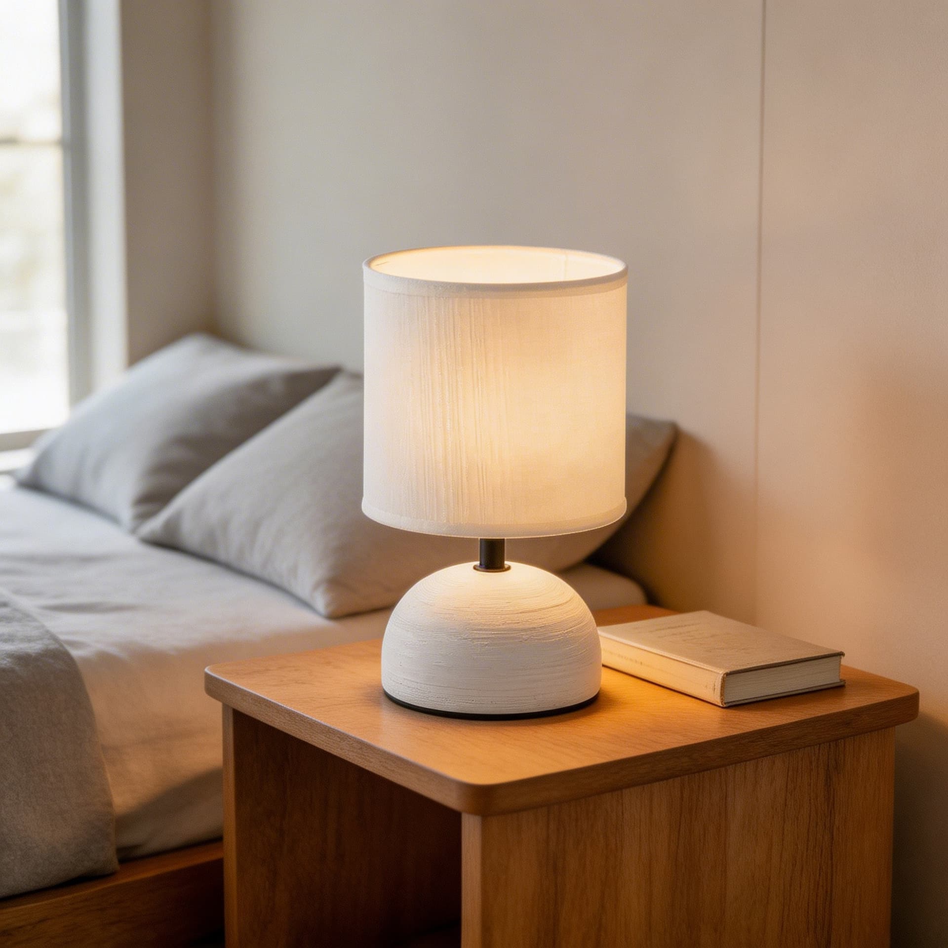 Lume da comodino moderno in ceramica e tela in 5 varianti 1XE14 - 7
