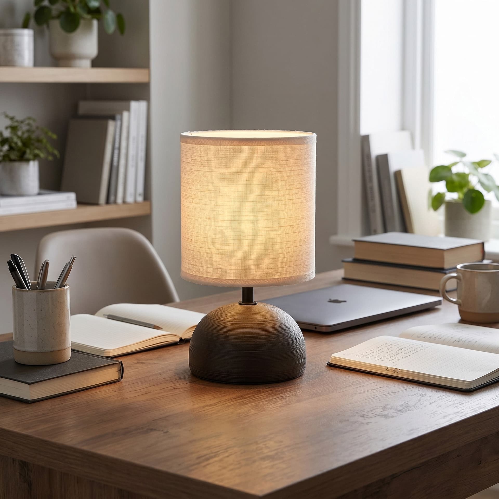 Lume da comodino moderno in ceramica e tela in 5 varianti 1XE14 - 9