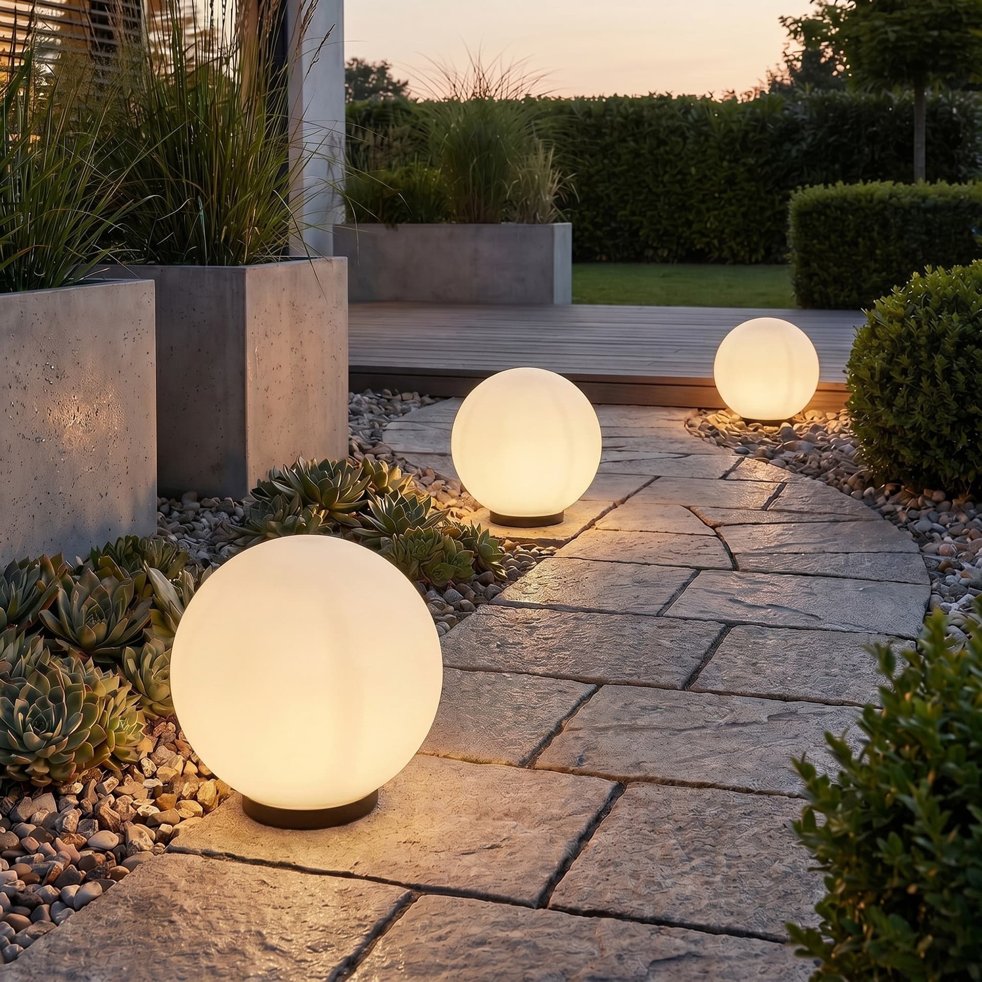 Faretto da giardino in 3 varianti da esterno moderno resistente all'umidità 1XE27 - 1