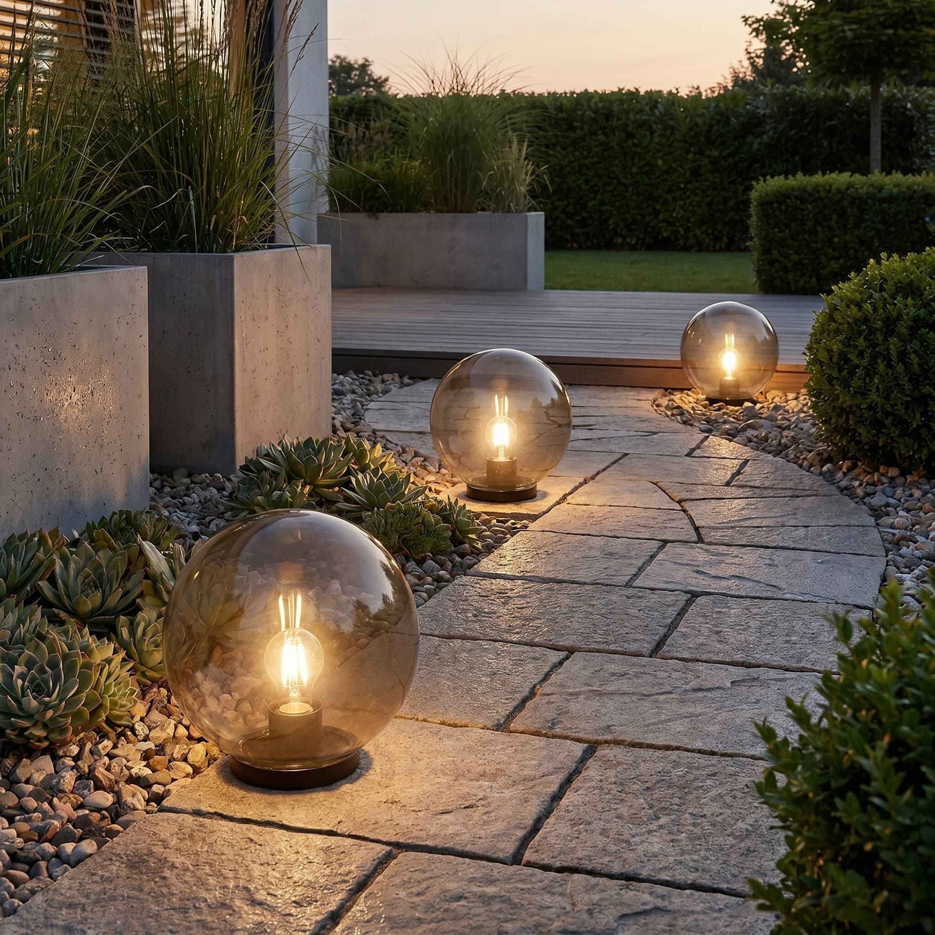 Faretto da giardino in 3 varianti da esterno moderno resistente all'umidità 1XE27 - 4