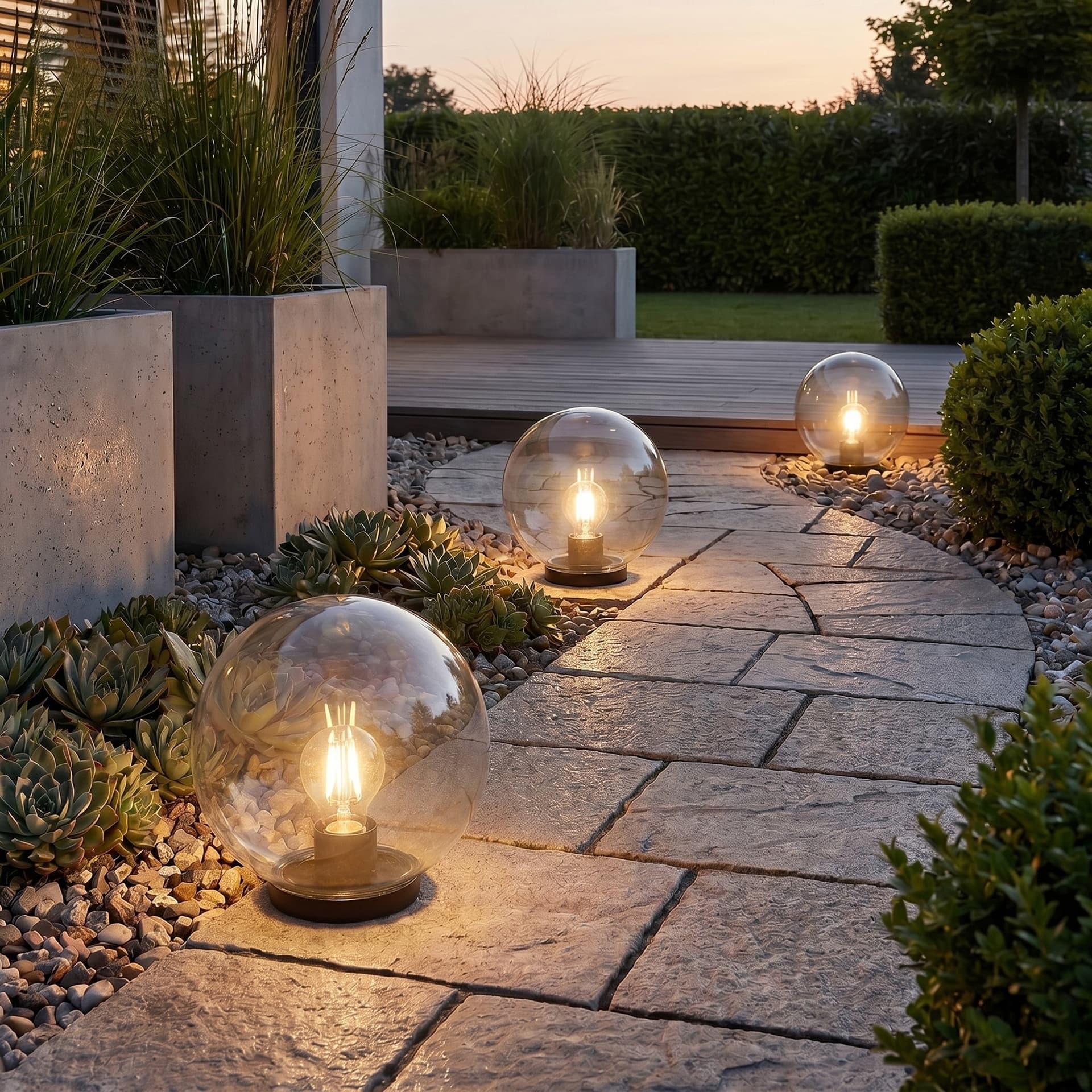 Faretto da giardino in 3 varianti da esterno moderno resistente all'umidità 1XE27 - 5