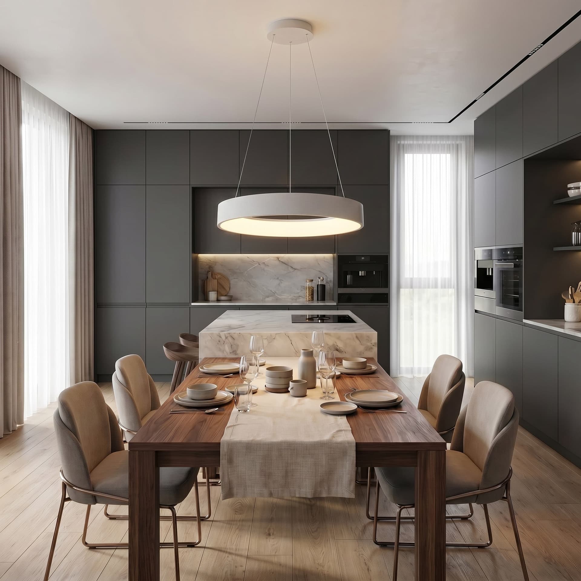 Lampadario a sospensione LED moderno 8000 lumen di potenza in 3 varianti