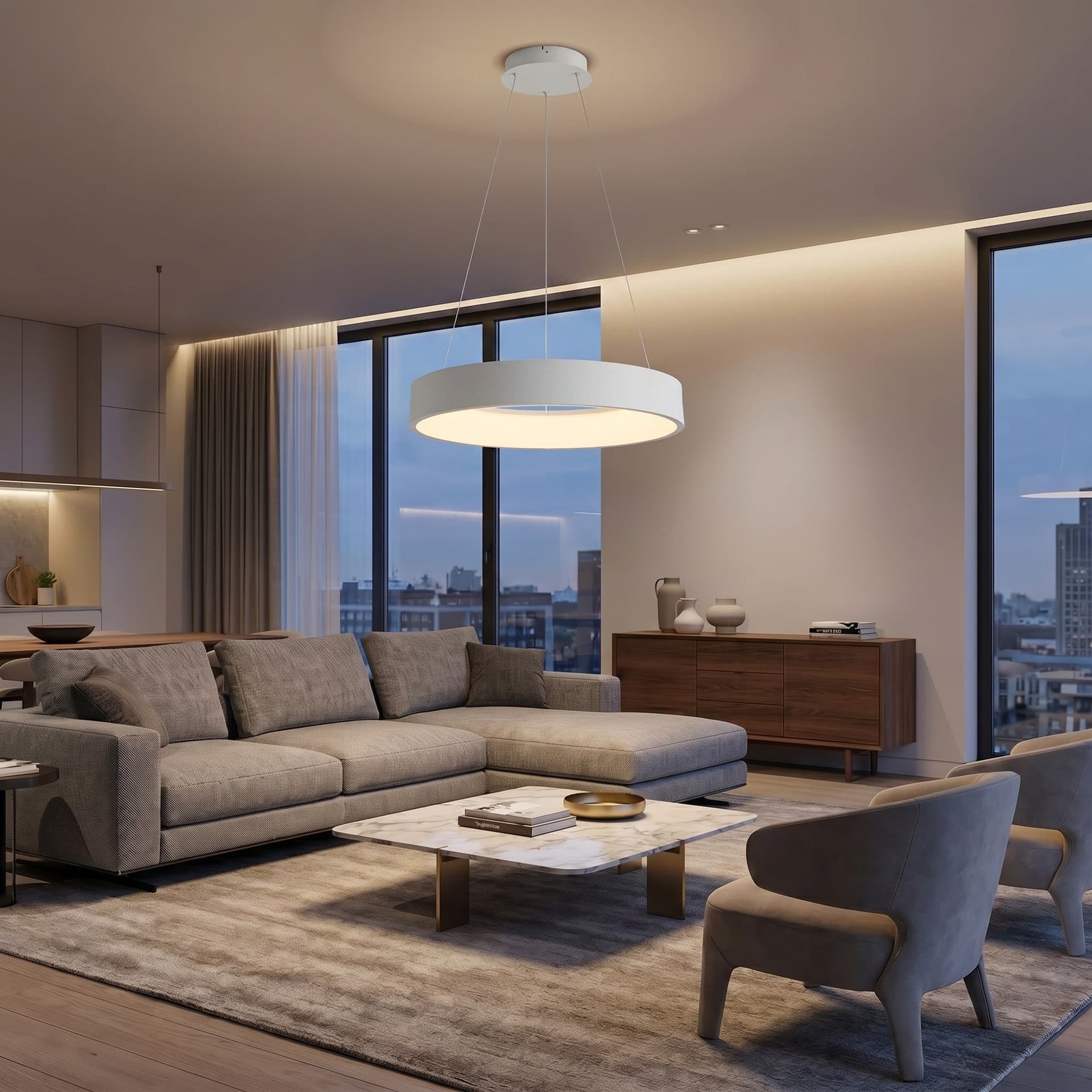 Lampadario a sospensione LED moderno 8000 lumen di potenza in 3 varianti - 5