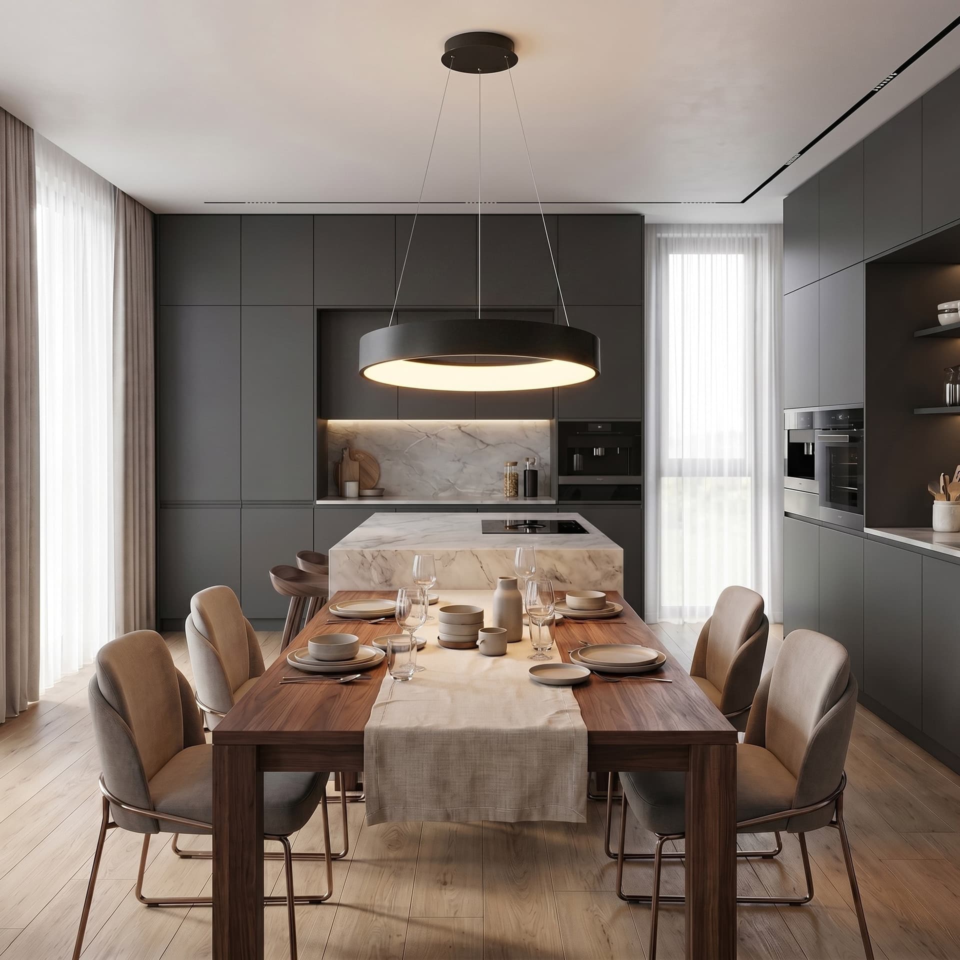 Lampadario a sospensione LED moderno 8000 lumen di potenza in 3 varianti - 6