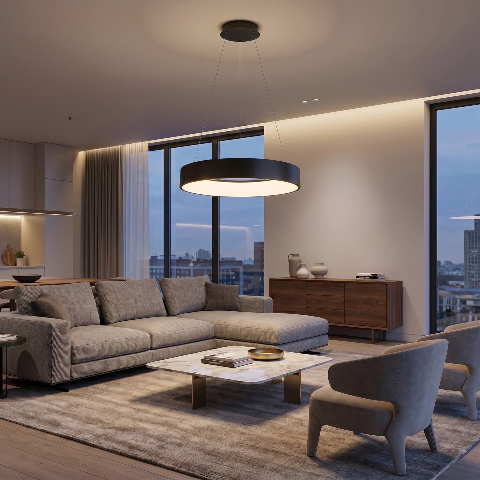 Lampadario a sospensione LED moderno 8000 lumen di potenza in 3 varianti - 7
