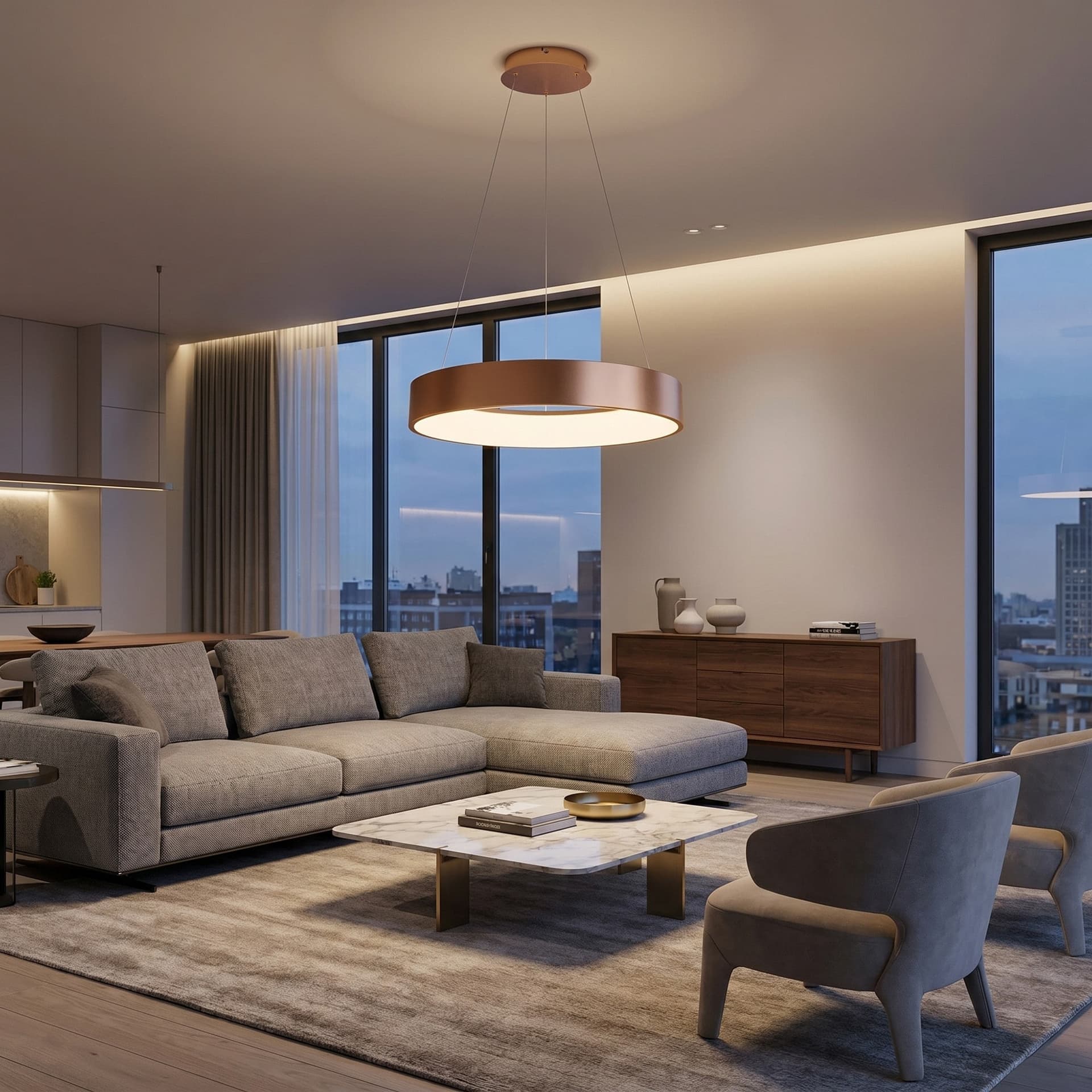 Lampadario a sospensione LED moderno 8000 lumen di potenza in 3 varianti - 8