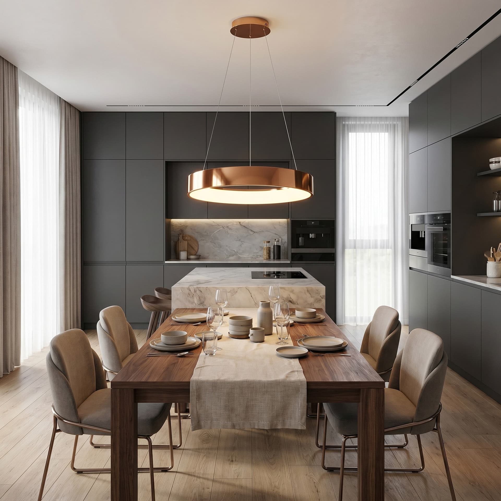 Lampadario a sospensione LED moderno 8000 lumen di potenza in 3 varianti - 9