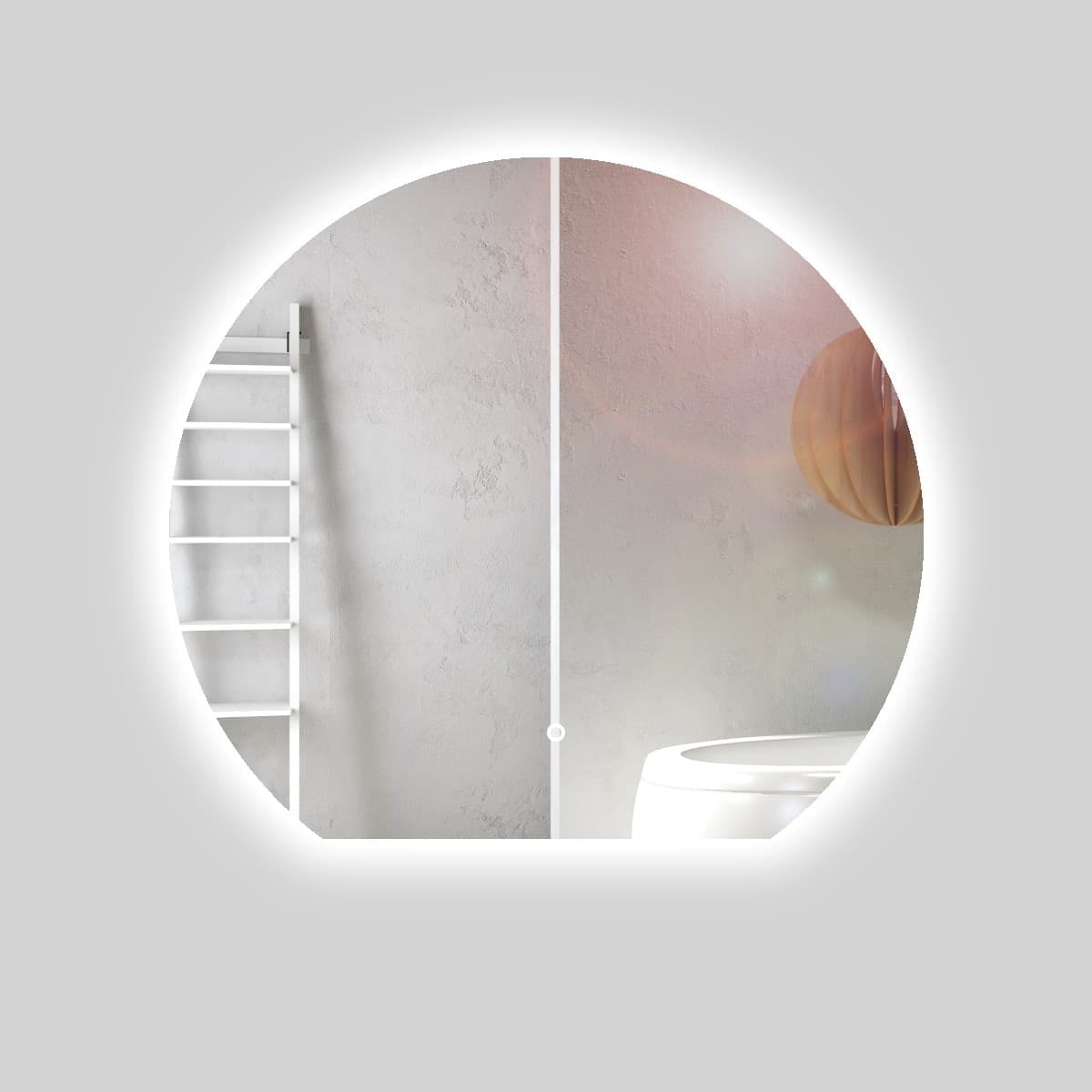 Specchio 5 mm Tondo Retroilluminato a filo Led Interruttore Touch - 5