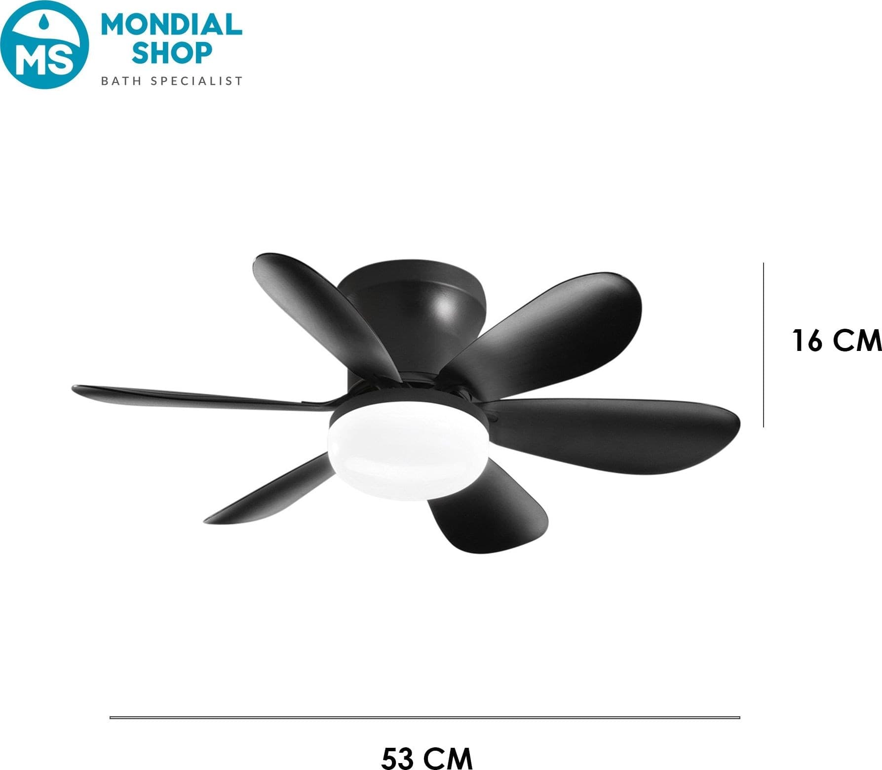 Plafoniera LED 10W con Ventilatore e Telecomando Bianco o Nero - 5