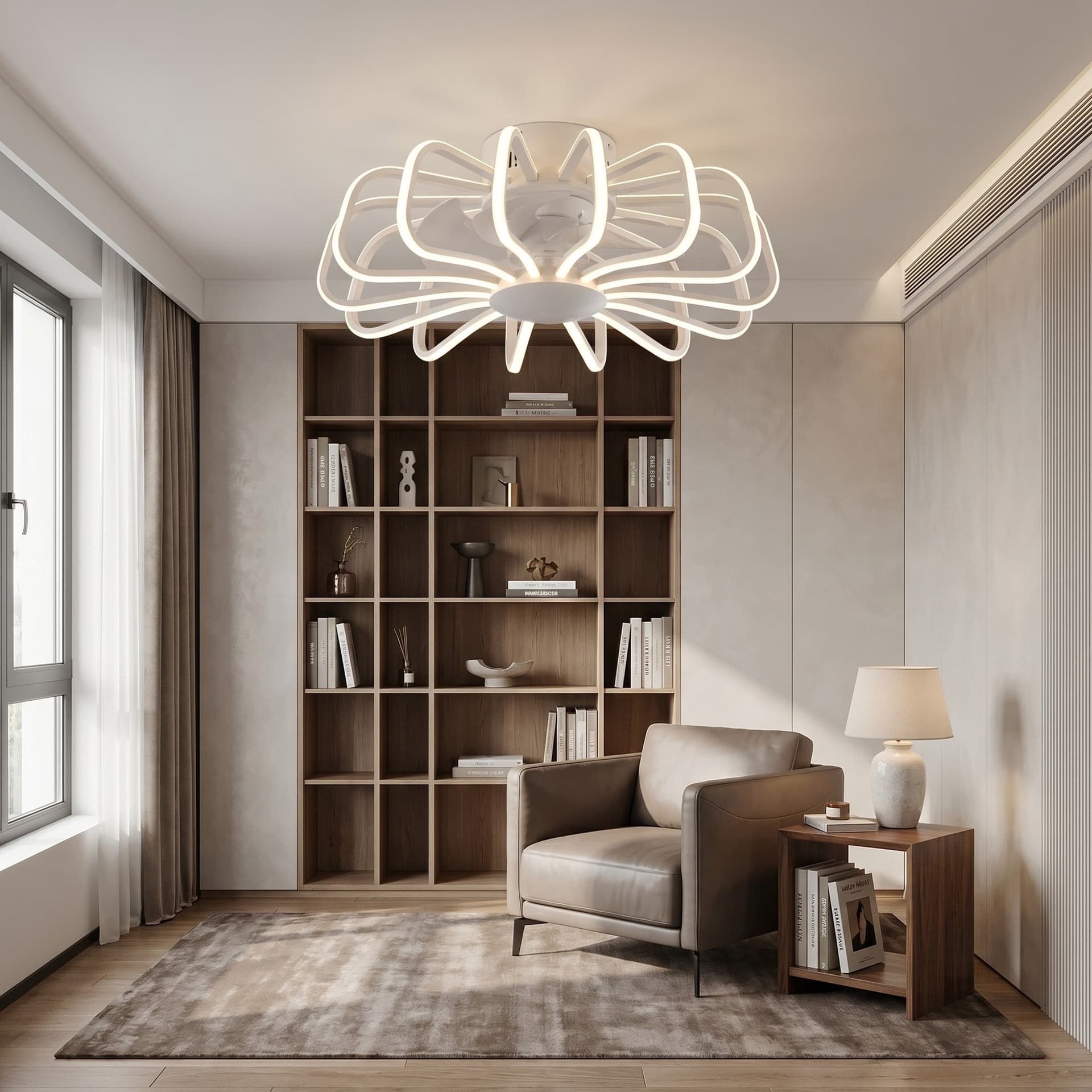 Plafoniera LED 80W con Ventilatore e Telecomando Bianco o Nero - 2