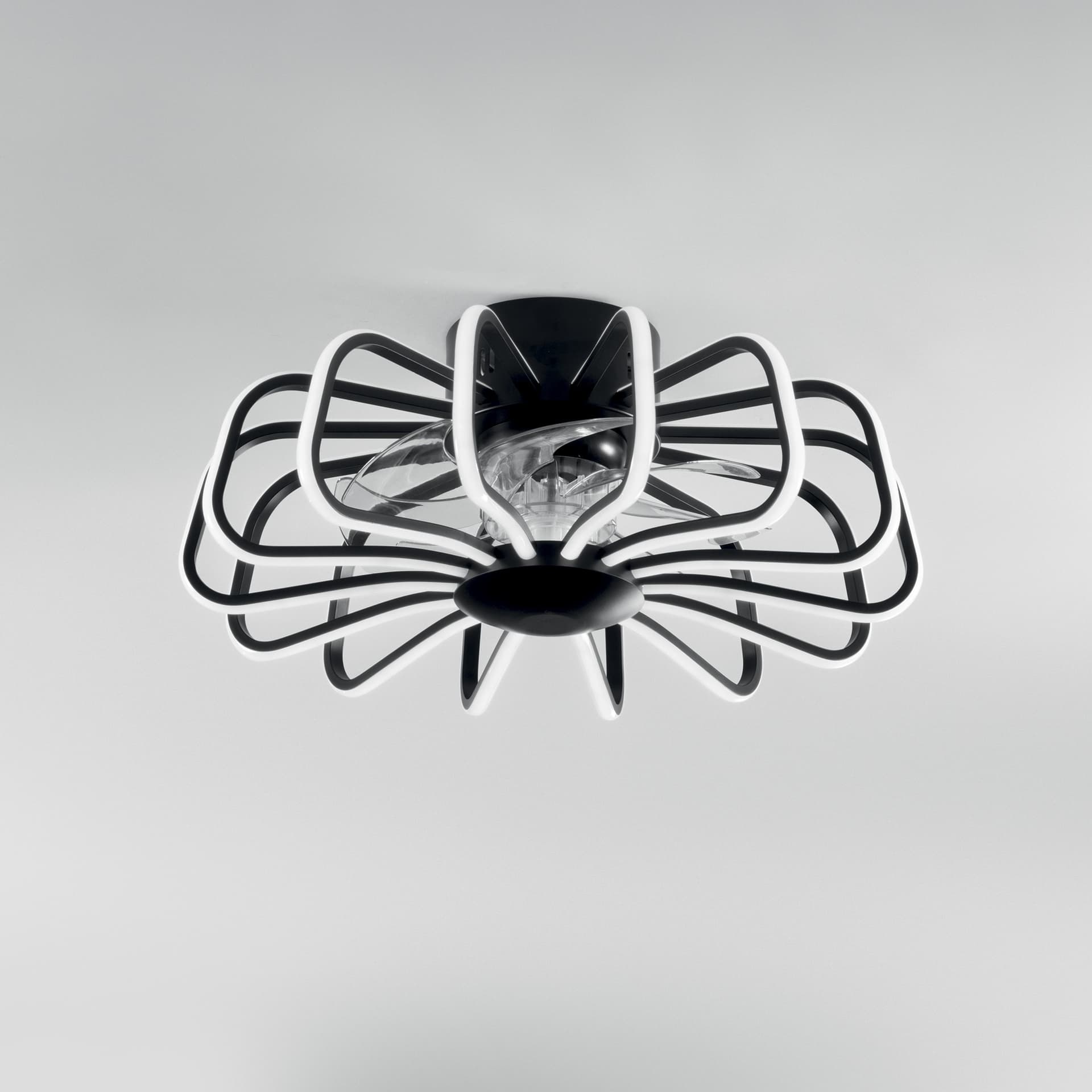 Plafoniera LED 80W con Ventilatore e Telecomando Bianco o Nero - 9