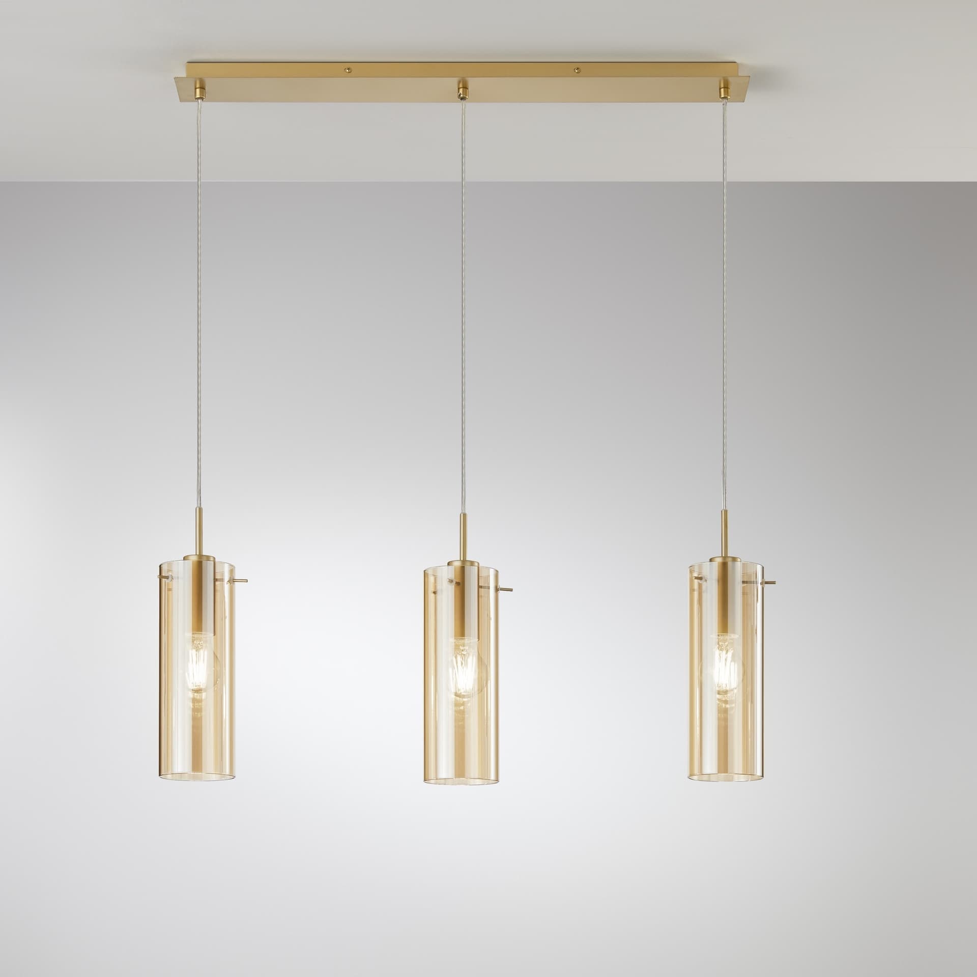 Sospensione moderna da interno 3XE27 disponibile in nero o oro - 8