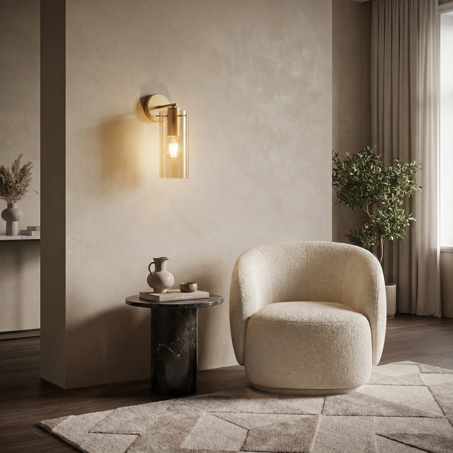 Applique Moderna in Vetro Ambra Oro o Nero E27 - 7