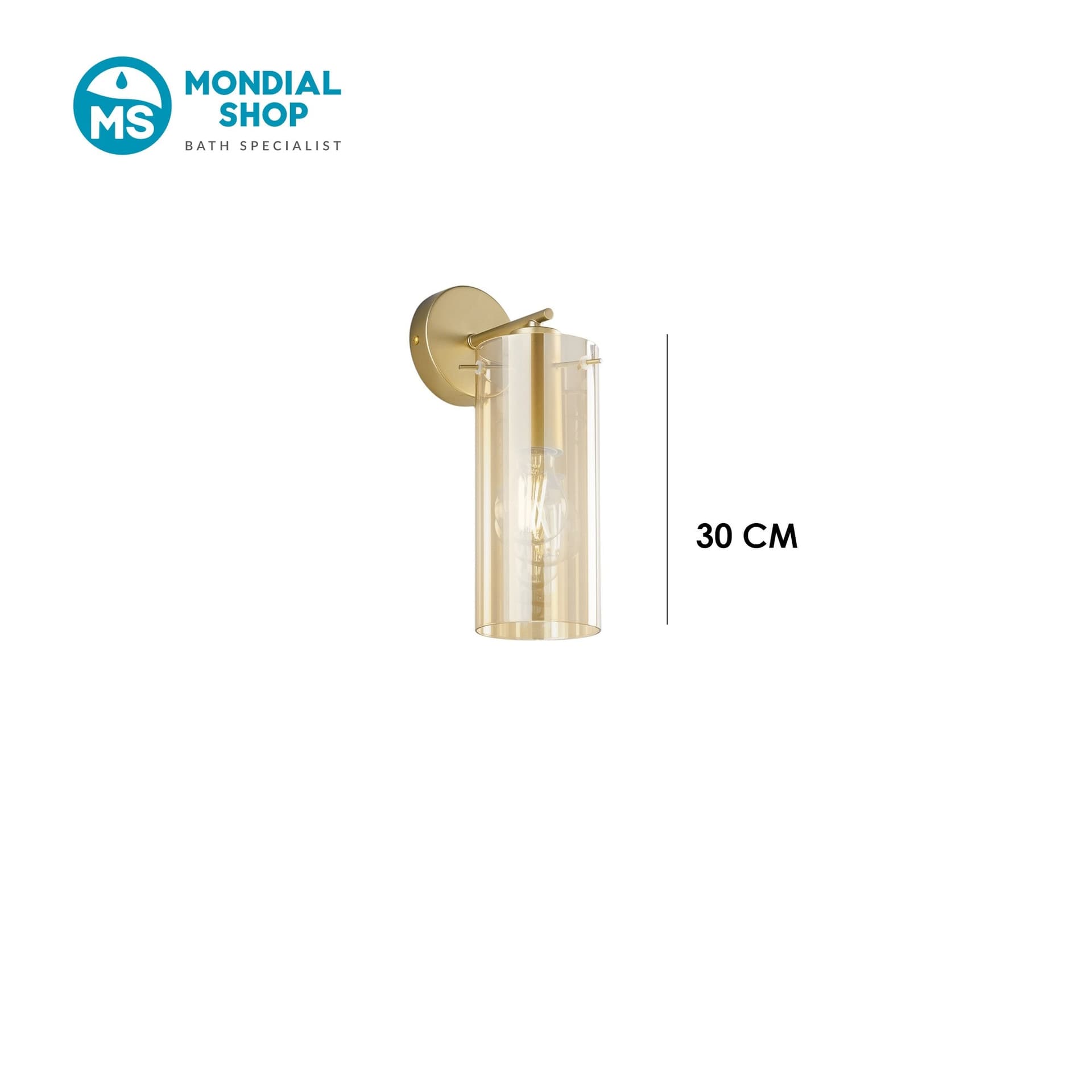 Applique Moderna in Vetro Ambra Oro o Nero E27 - 8