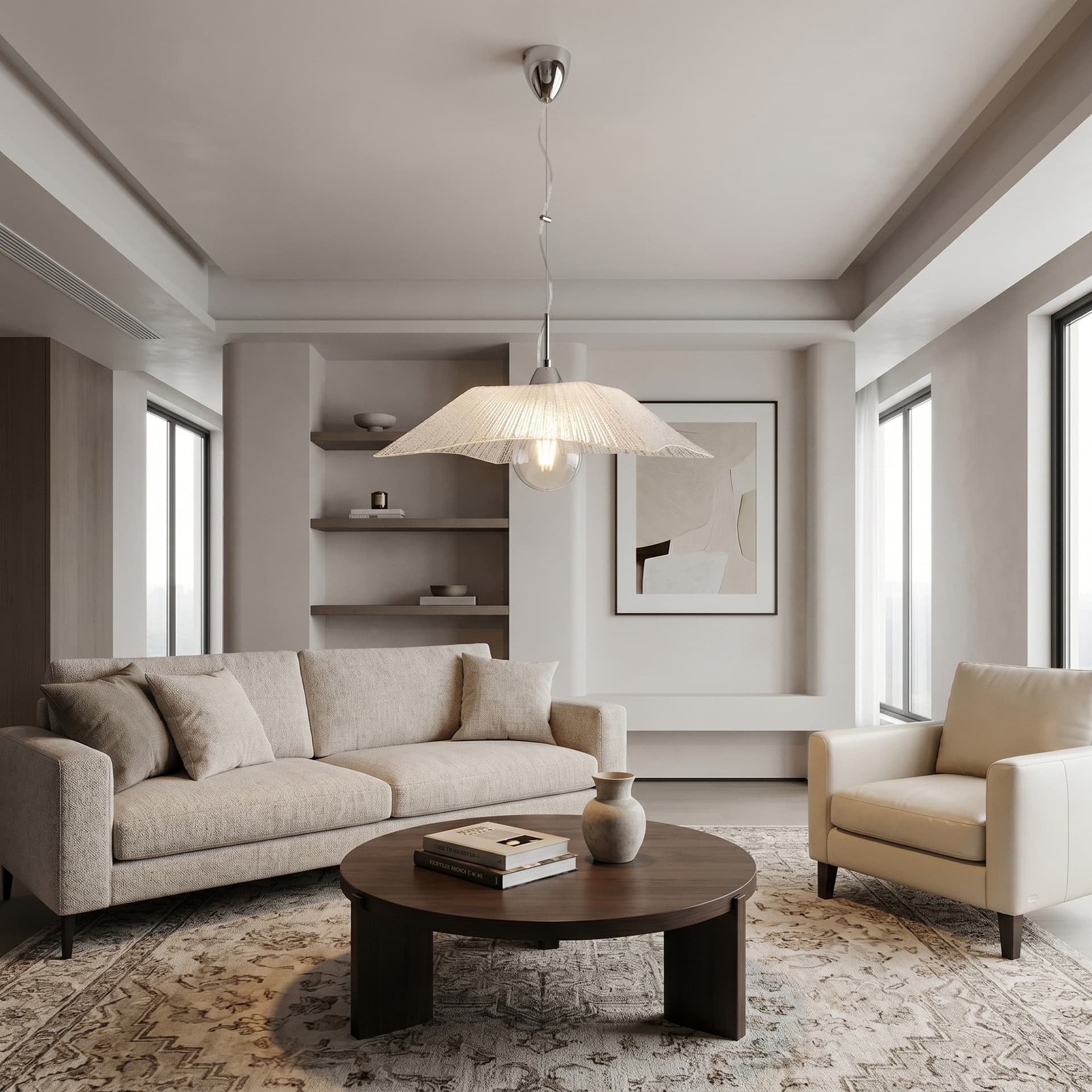 Sospensione moderna da soffitto per interno in vetro diamantato 1XE27 - 3