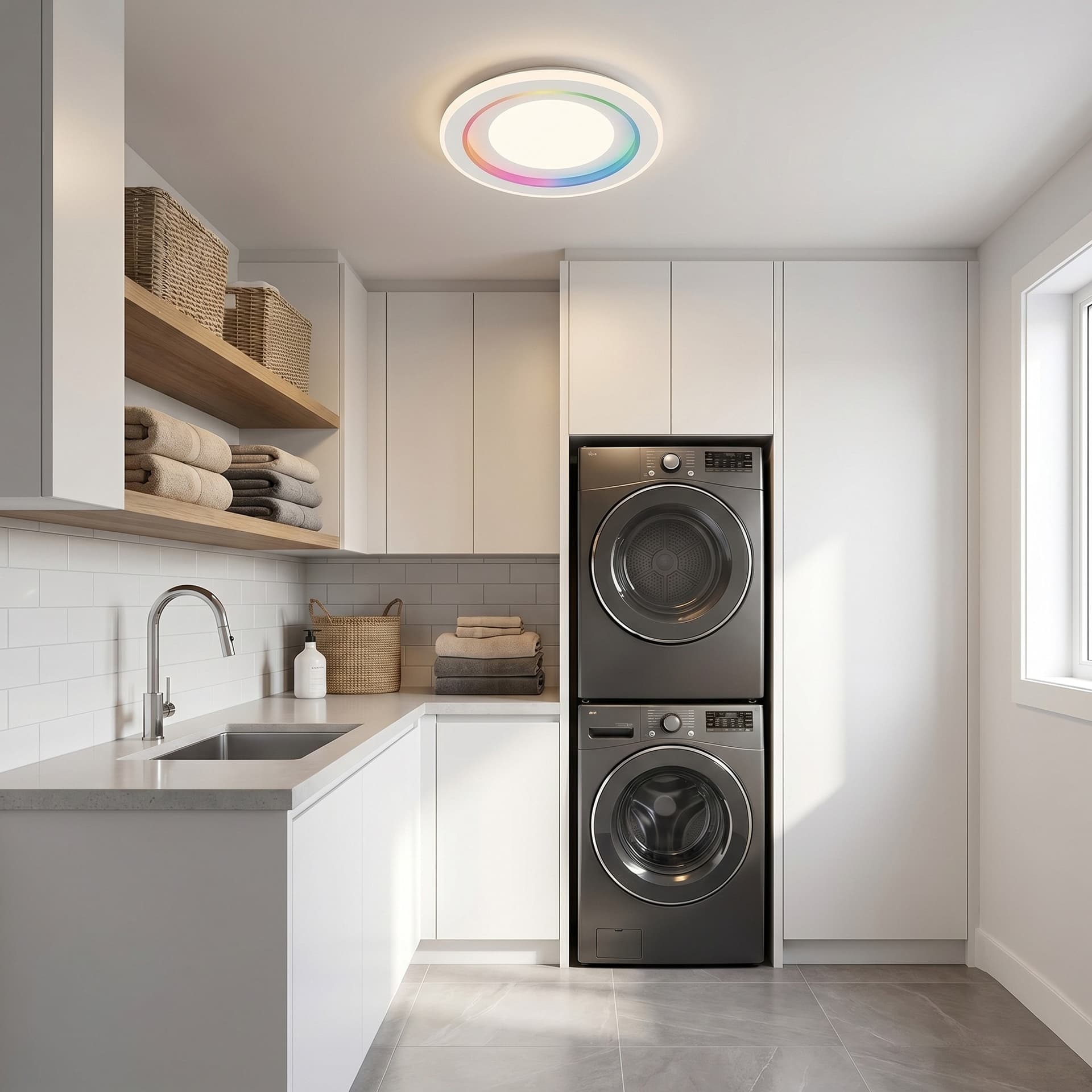 Plafoniera LED moderna da interni di forma circolare in ACRILICO bianco 40W - 2