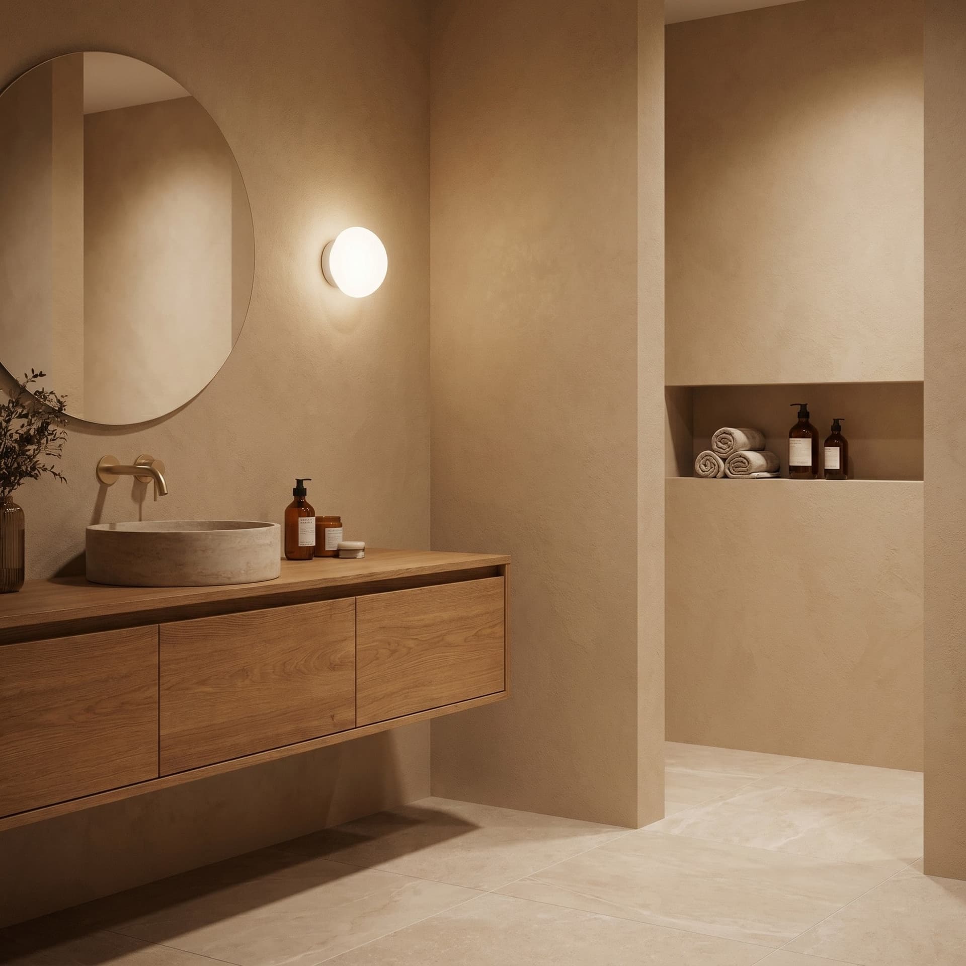 Applique Bagno LED Tonda Bianca - 2