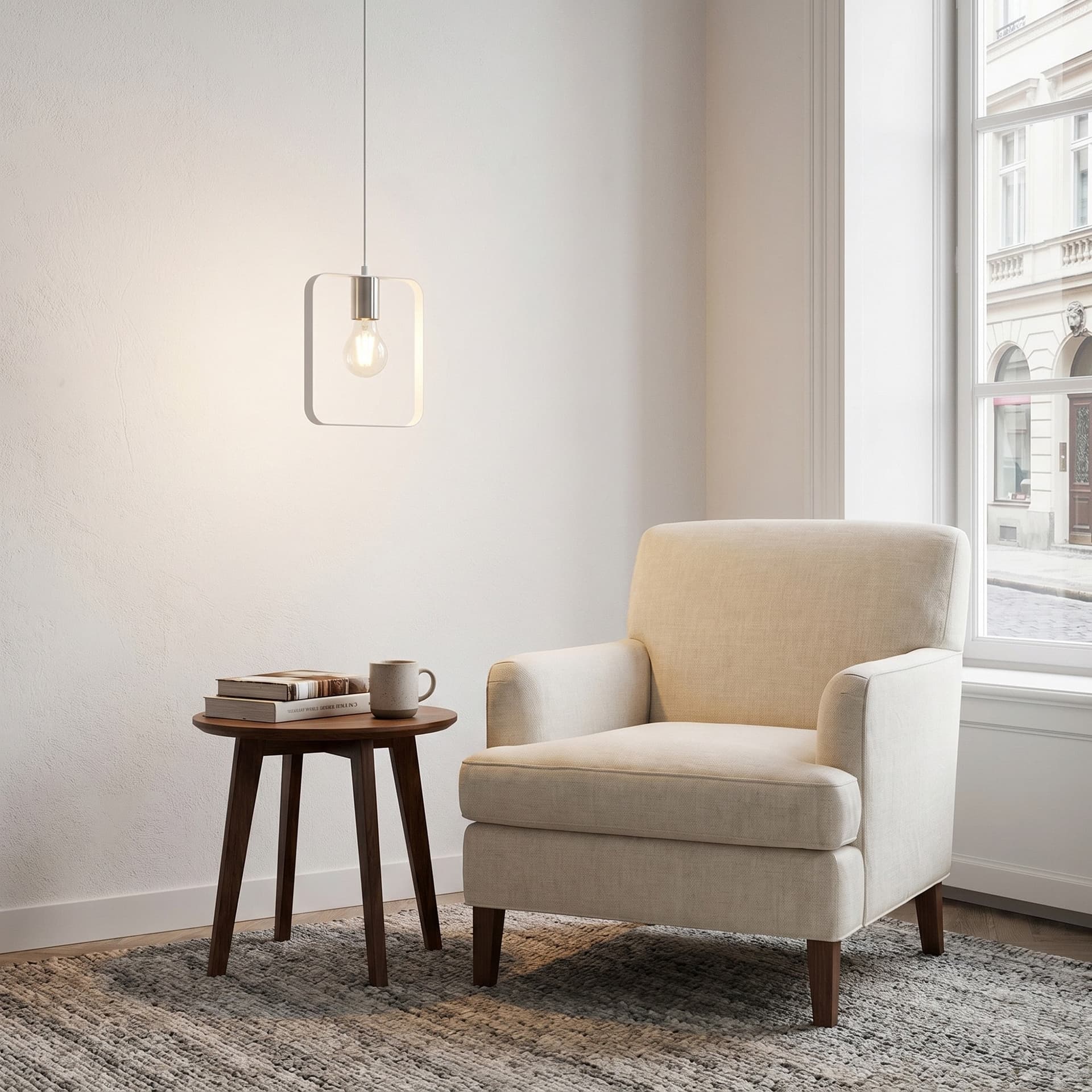 Sospensione in nickel dal design moderno per interni Bianca 1XE27 - 2