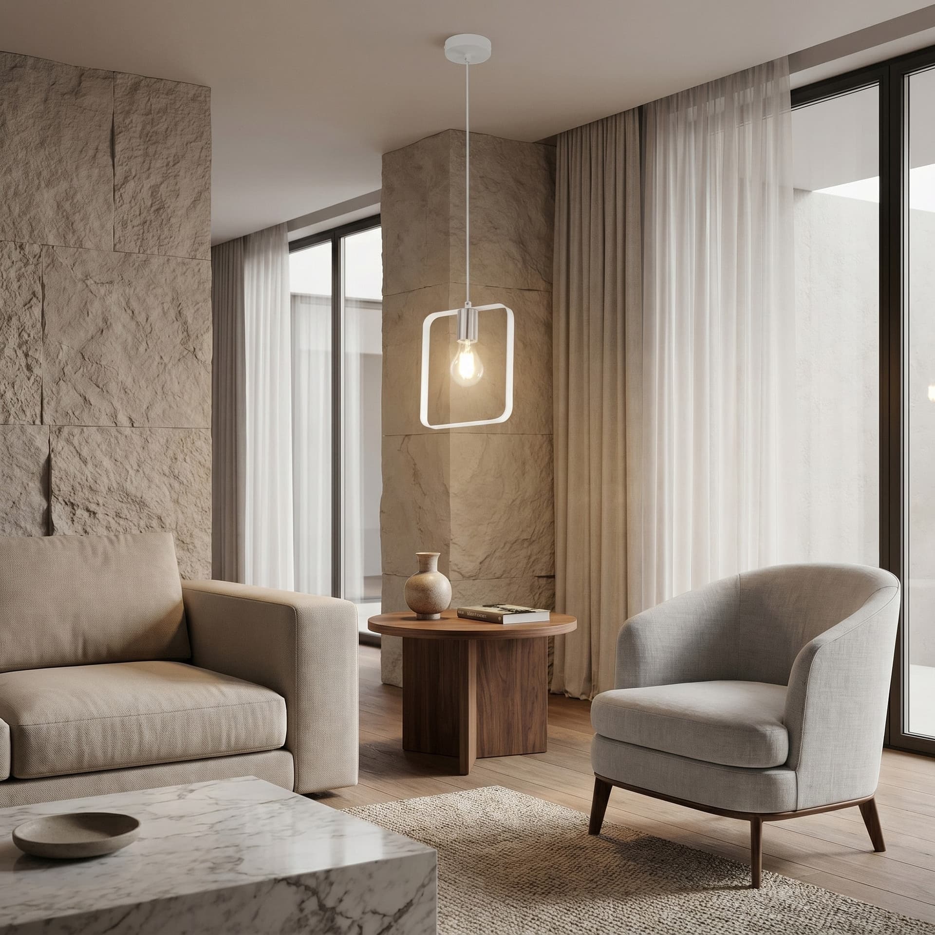 Sospensione in nickel dal design moderno per interni Bianca 1XE27 - 3