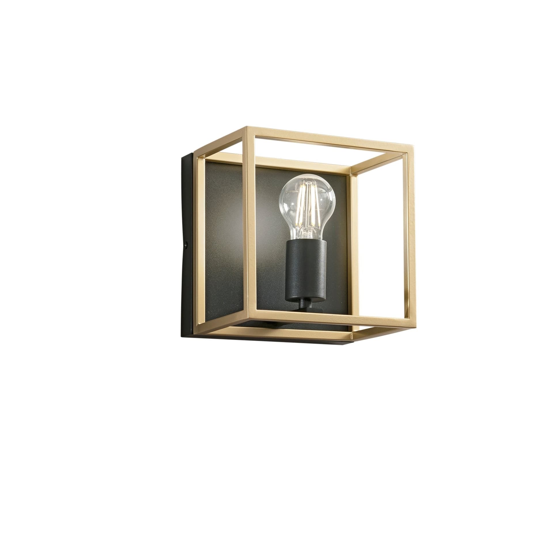 Applique Vintage Nera con Dettagli Oro E27 - 4