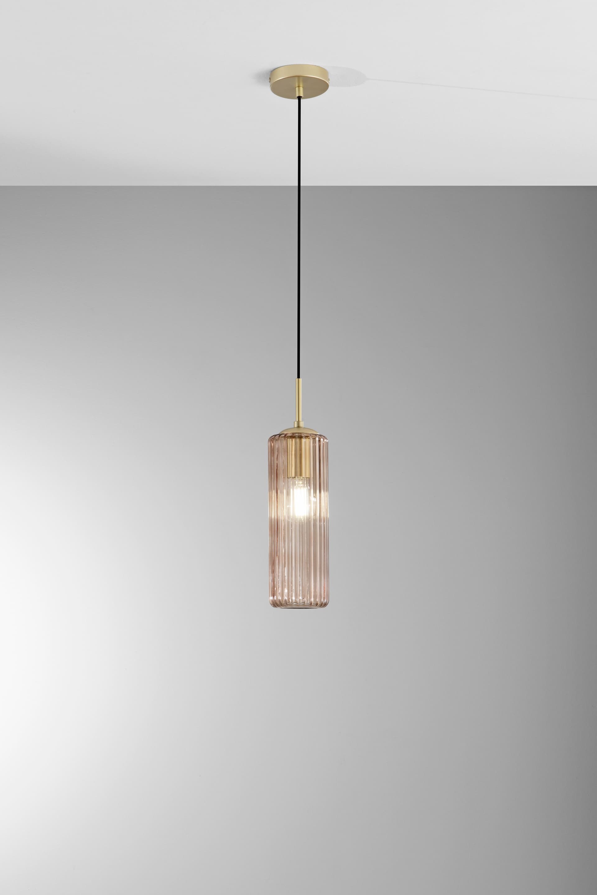 Lampadario Sospensione in vetro Design moderno disponibile grigia o ambra 1XE27 - 12