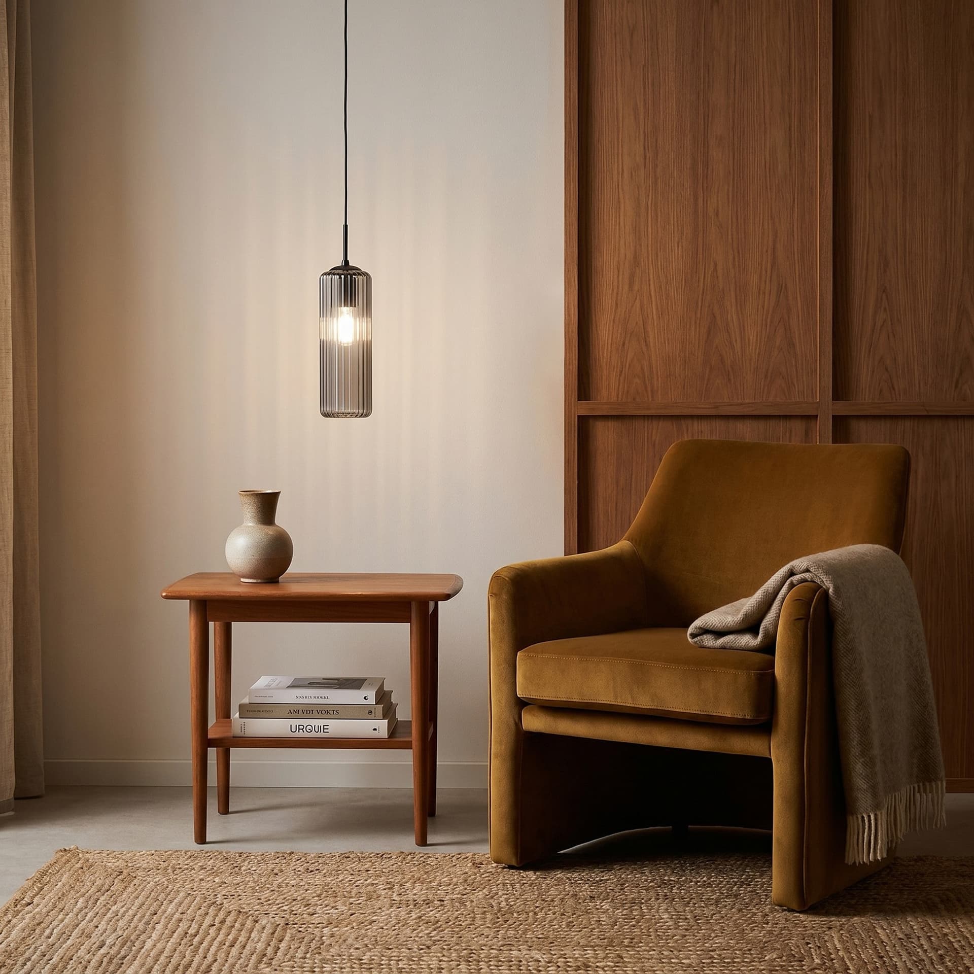 Lampadario Sospensione in vetro Design moderno disponibile grigia o ambra 1XE27 - 2