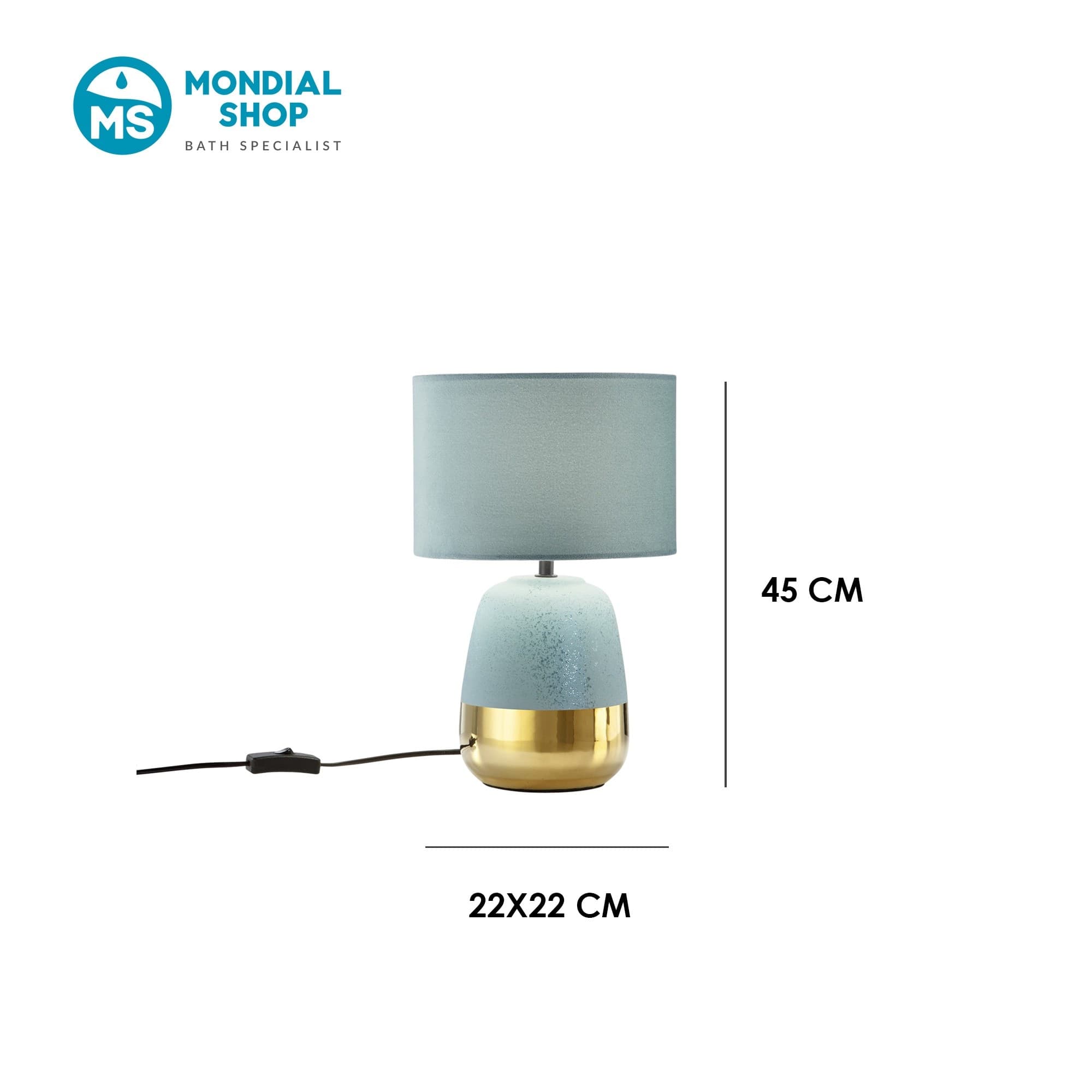 Lampada da tavolo o comodino design moderno disponibile in blu o marrone 1XE27