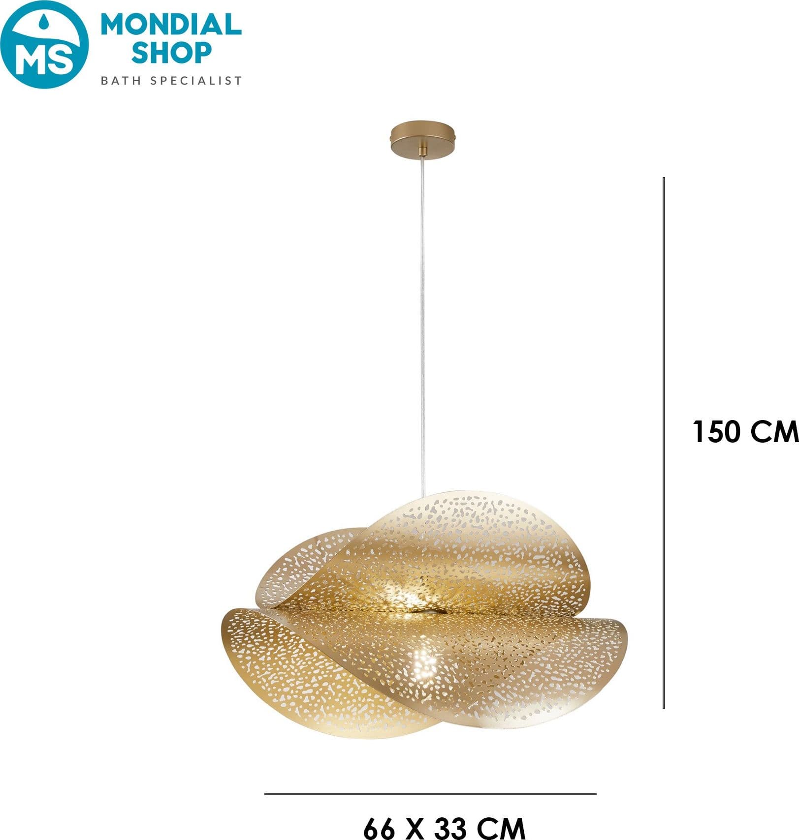 Sospensioni Lampade per interni da soffitto in oro con design forato 1XE27 - 3