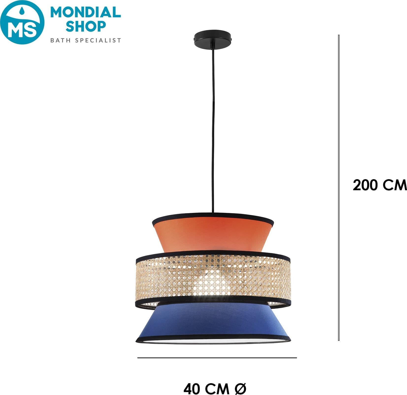 Lampadario a Sospensione in rattan disponibile in 3 varianti 1XE27 - 13