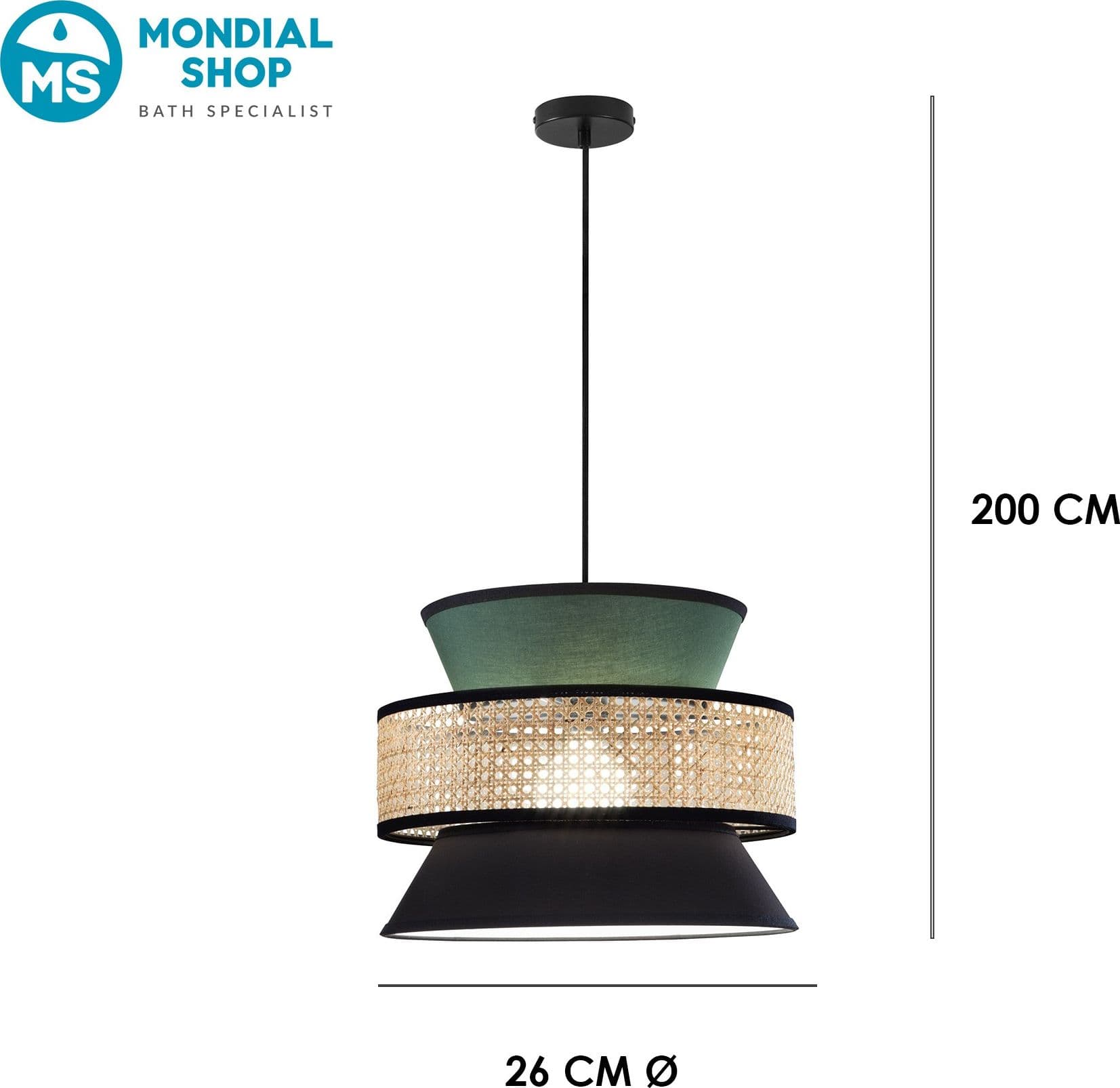 Lampadario a Sospensione in Rattan disponibile in 3 varianti 1XE27 - 13