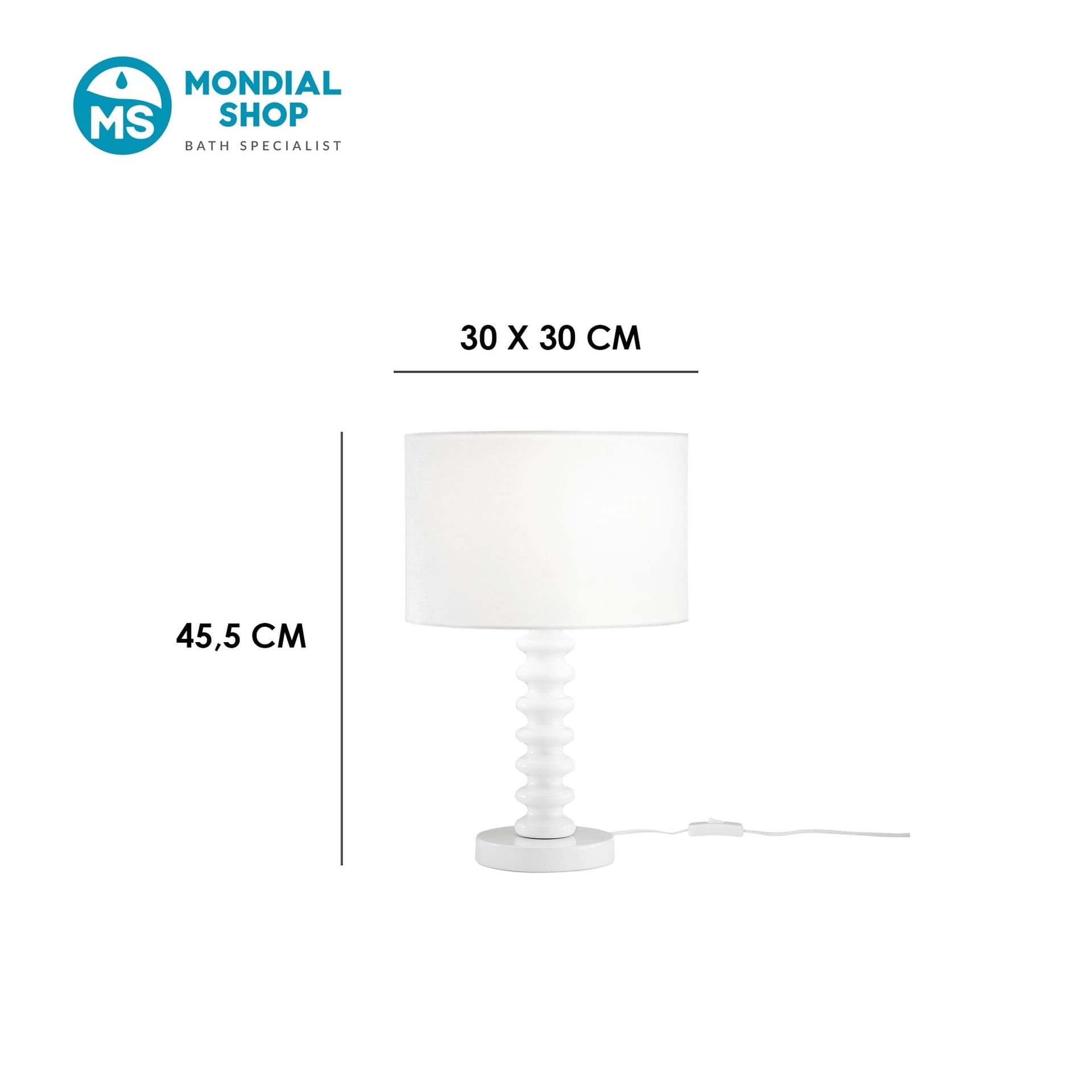 Lampada da tavolo in Velluto bianco e Metallo in 4 varianti Ideale per living e camera - 3