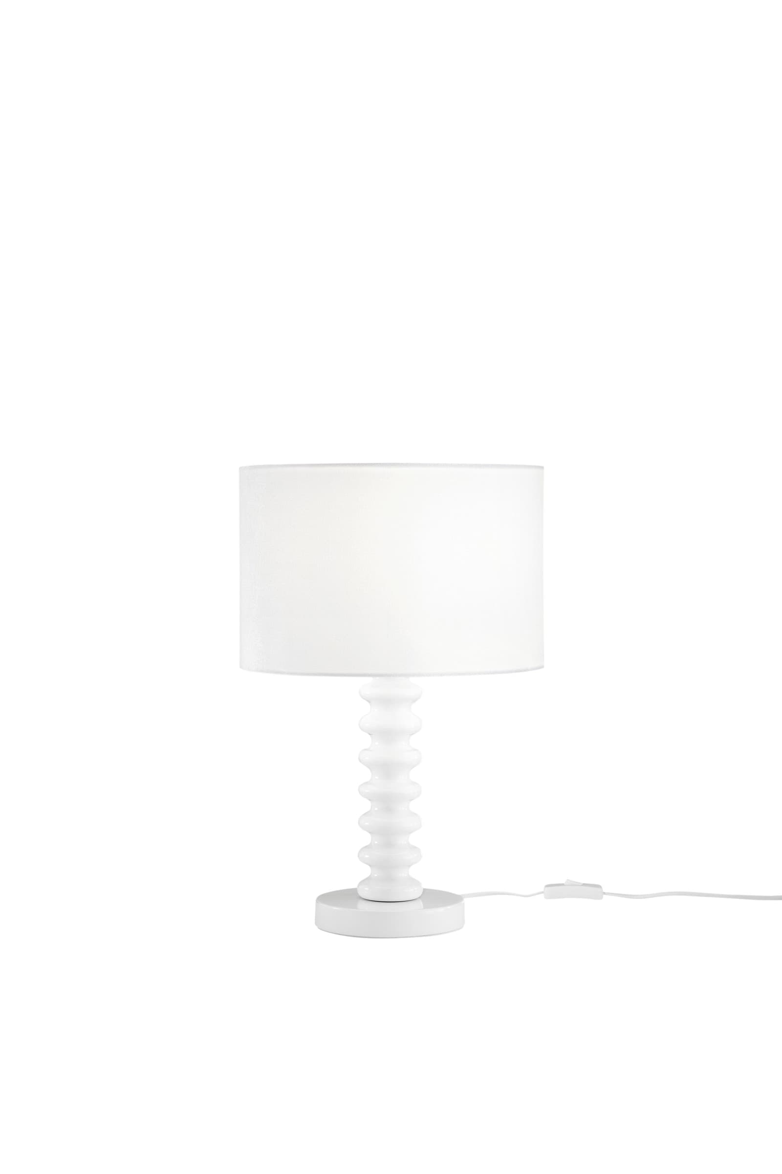 Lampada da tavolo in Velluto bianco e Metallo in 4 varianti Ideale per living e camera - 4