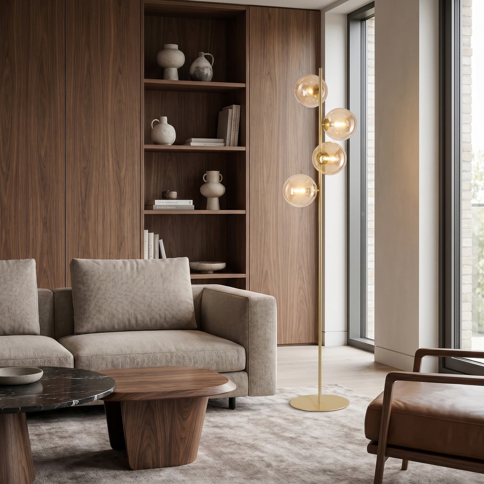 Piantana Moderna in oro o nero 4xG9 Design geometrico e raffinato - 2